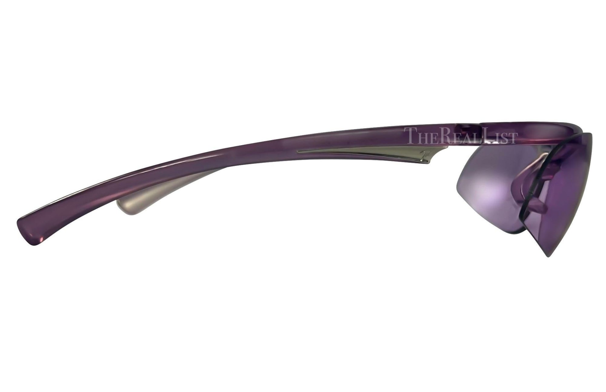 NWT 2000s Thierry Mugler Transparent Purple Metallic Sport Sunglasses - RealList