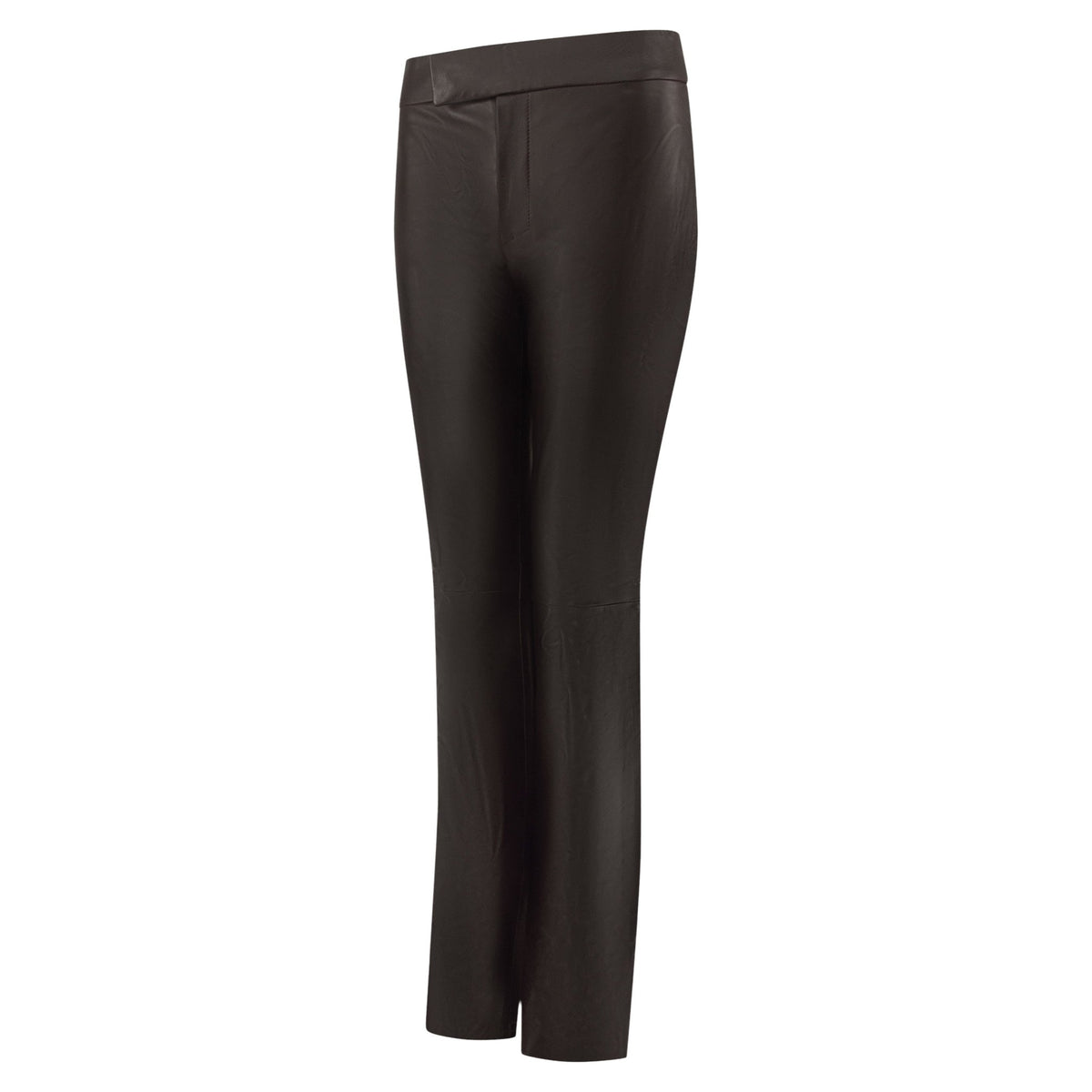 NWT 2002 Gucci by Tom Ford Coffee Brown Leather Flared Pants - RealList