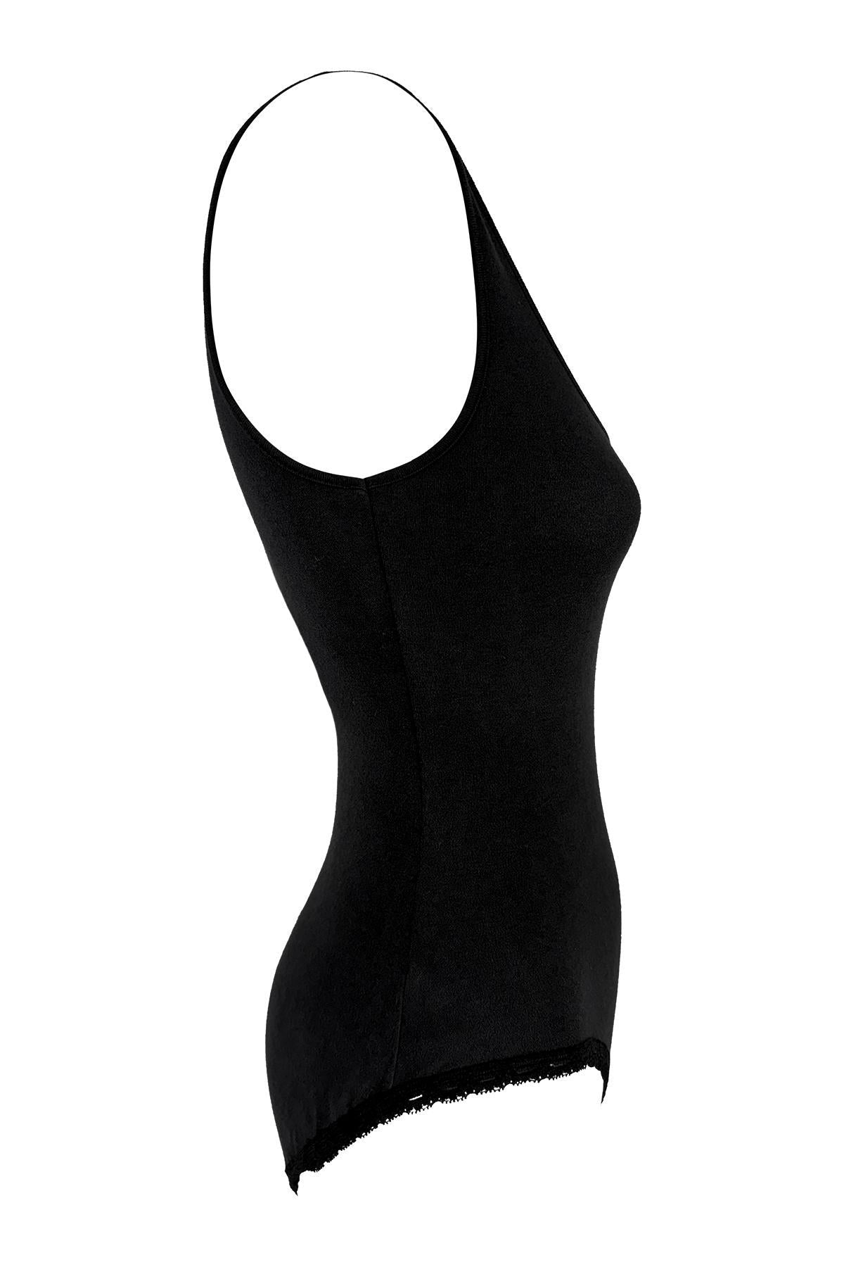 NWT Early 1990s Donna Karan Black Bodycon Knit Sleeveless Bodysuit - RealList