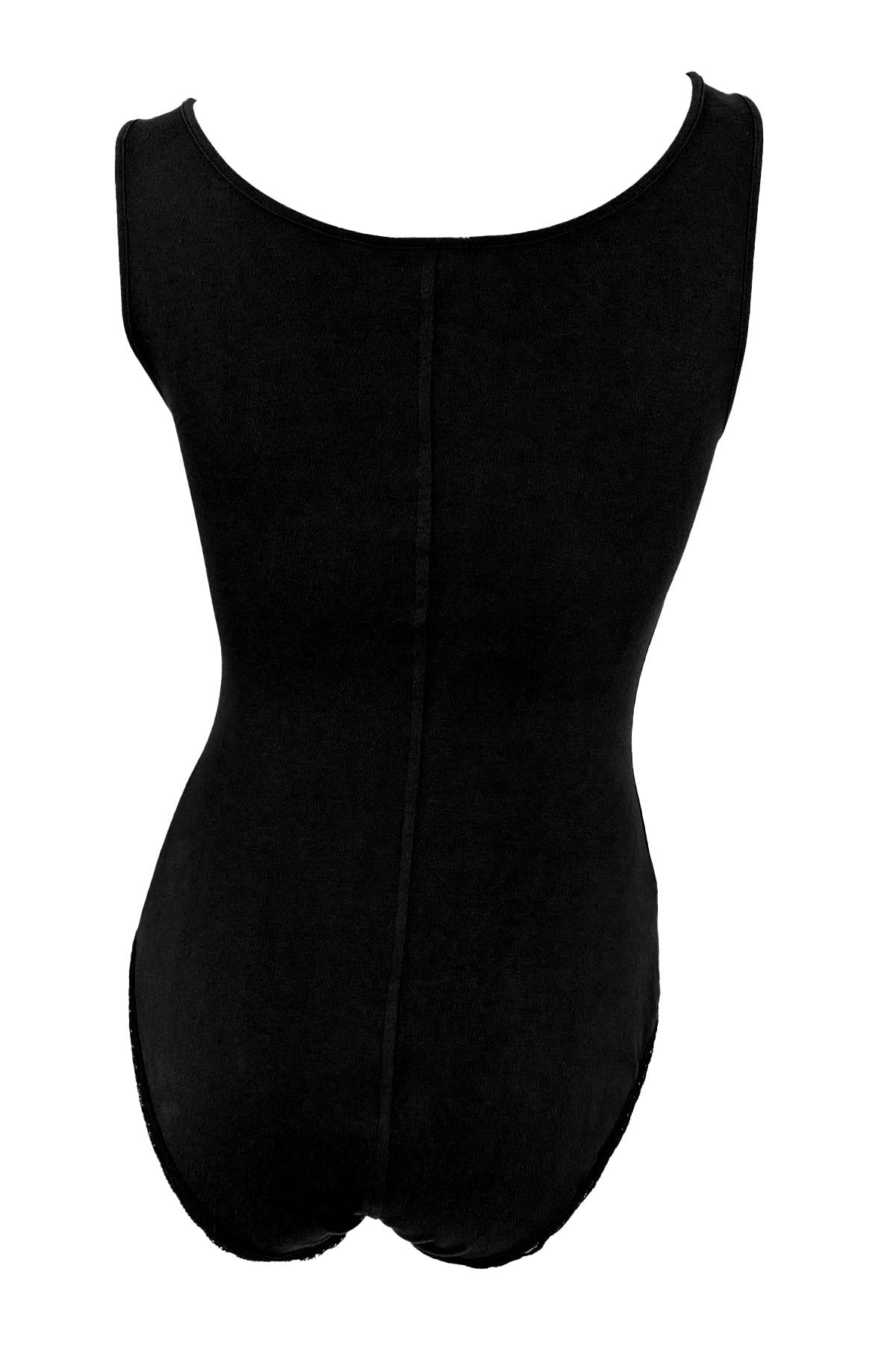 NWT Early 1990s Donna Karan Black Bodycon Knit Sleeveless Bodysuit - RealList