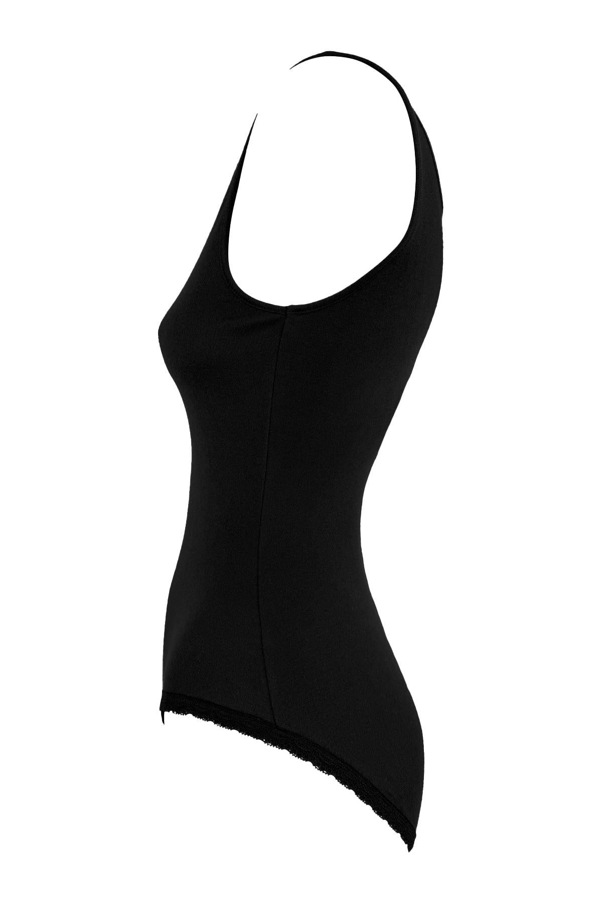 NWT Early 1990s Donna Karan Black Bodycon Knit Sleeveless Bodysuit - RealList