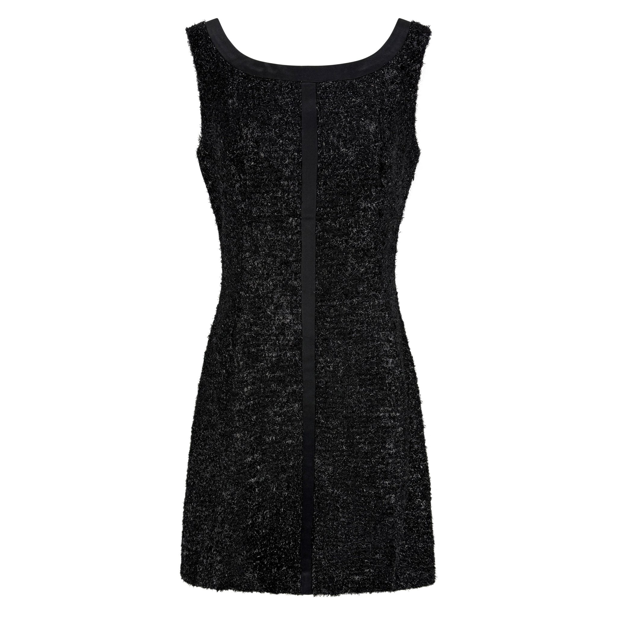 NWT F/W 1992 Prada Shimmery Black Wool Sleeveless Flare Mini Dress - RealList