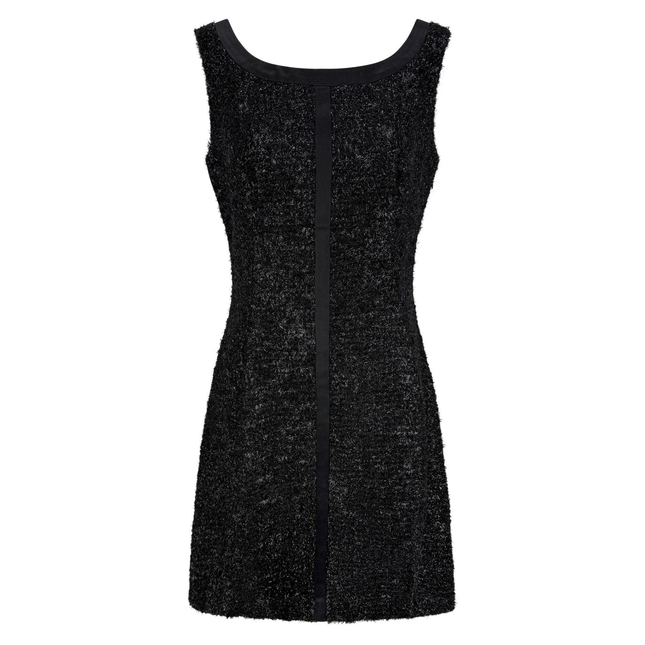 NWT F/W 1992 Prada Shimmery Black Wool Sleeveless Flare Mini Dress - RealList
