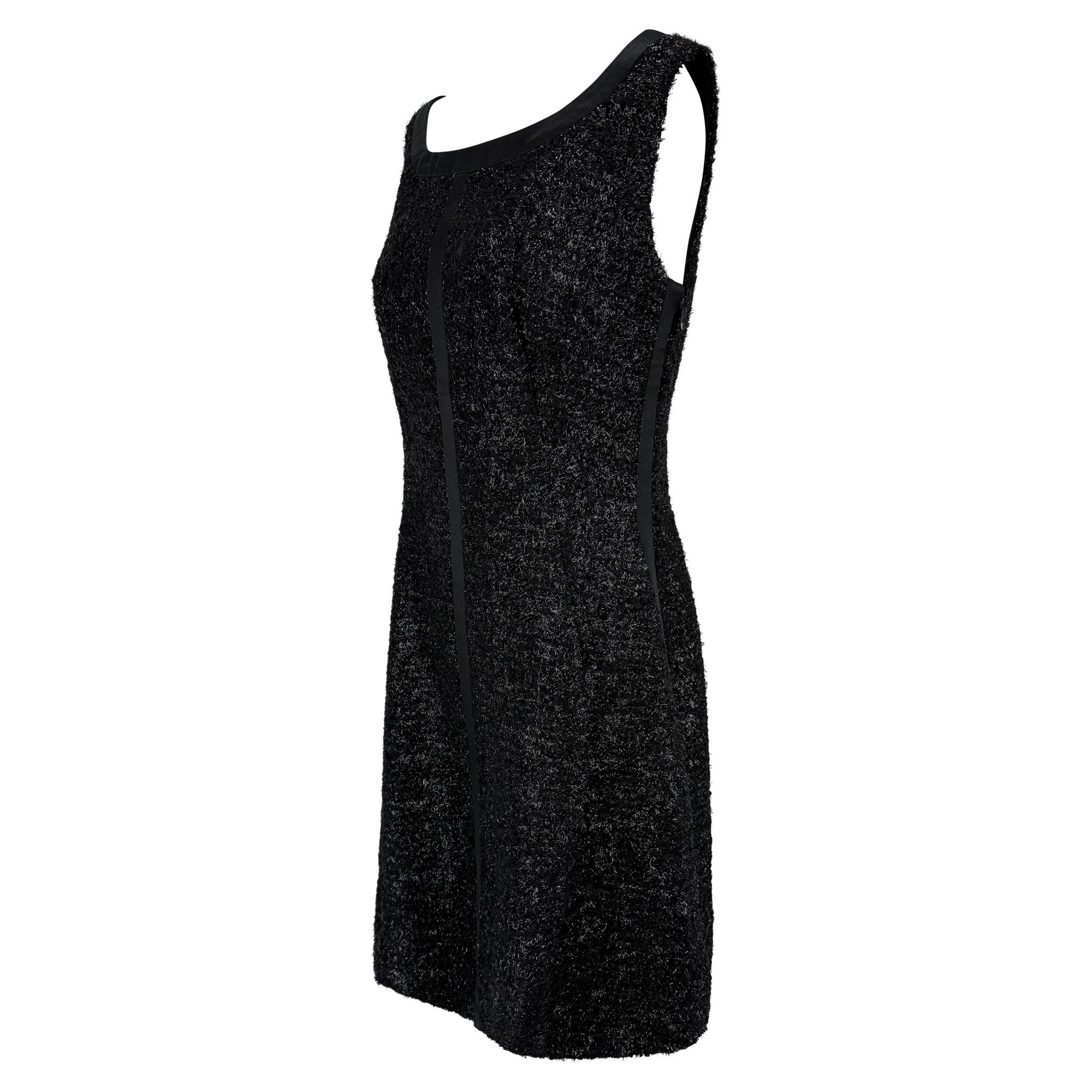 NWT F/W 1992 Prada Shimmery Black Wool Sleeveless Flare Mini Dress - RealList