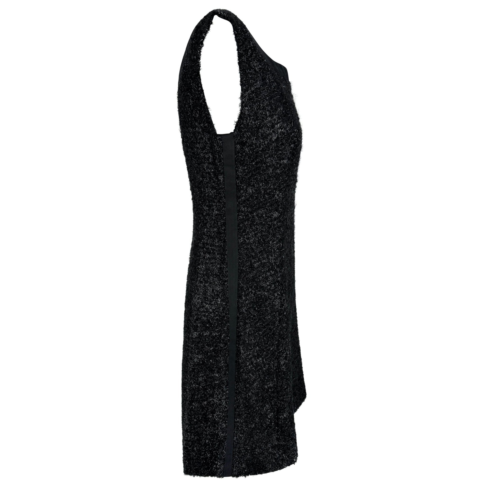 NWT F/W 1992 Prada Shimmery Black Wool Sleeveless Flare Mini Dress - RealList