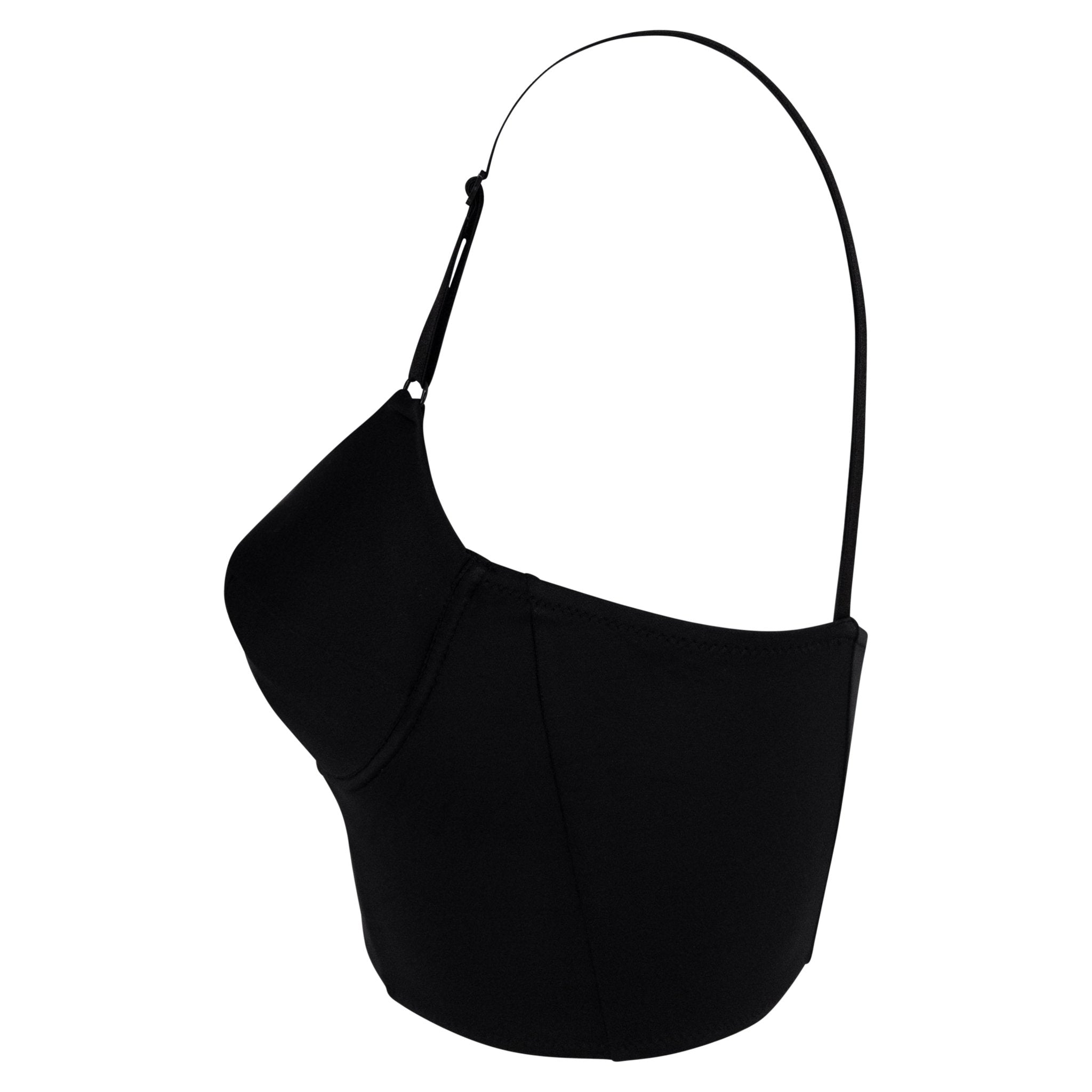 NWT F/W 1996 Dolce & Gabbana Sheer Black Satin Bralette Crop Top - RealList