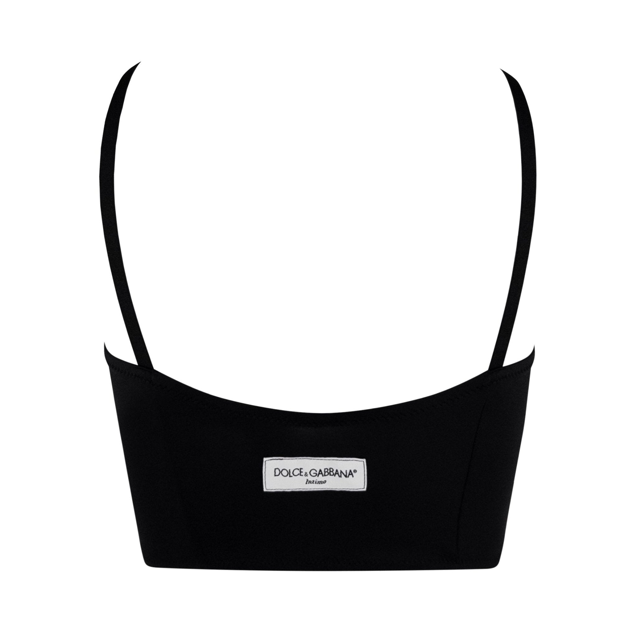 NWT F/W 1996 Dolce & Gabbana Sheer Black Satin Bralette Crop Top - RealList