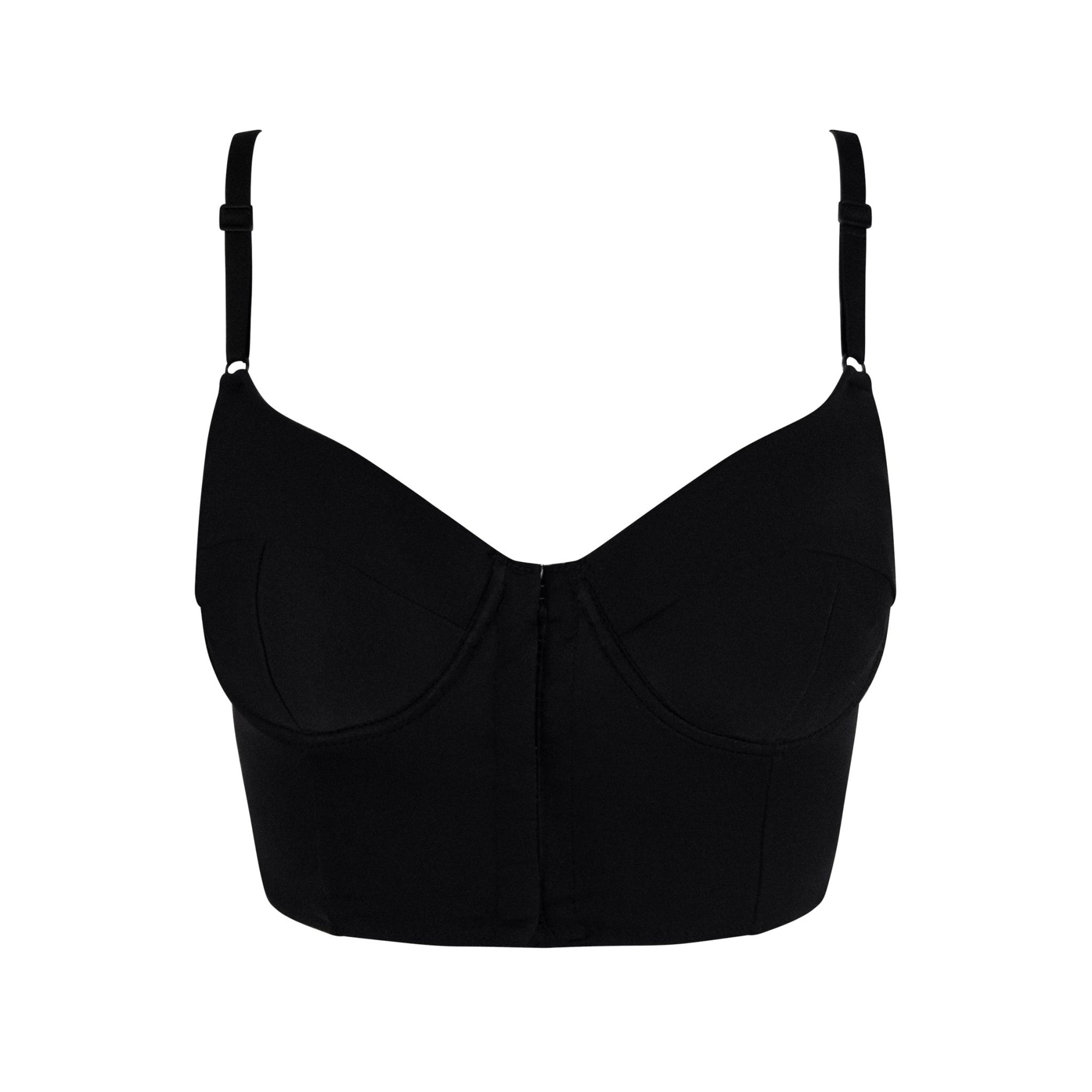 NWT F/W 1996 Dolce & Gabbana Sheer Black Satin Bralette Crop Top - RealList