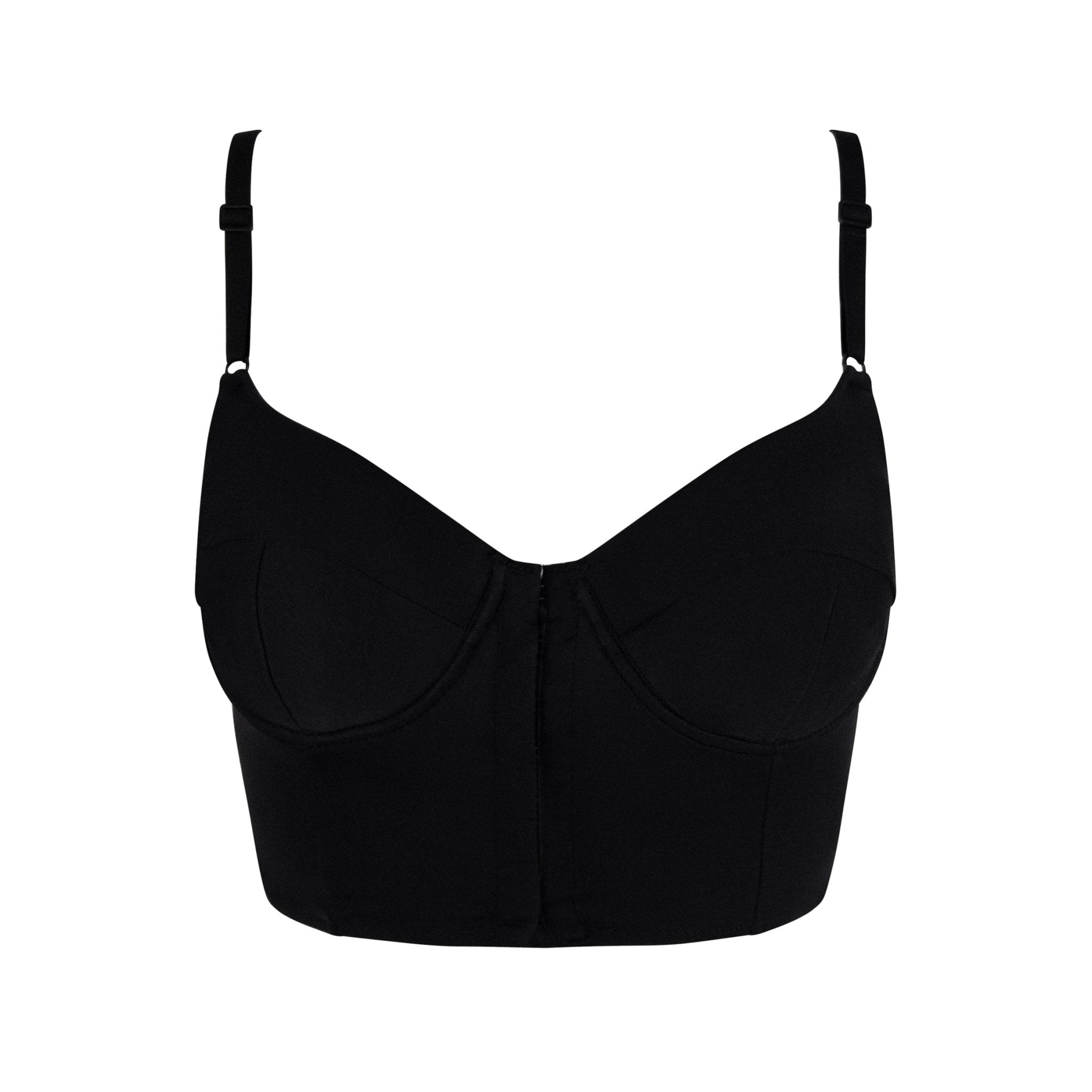 NWT F/W 1996 Dolce & Gabbana Sheer Black Satin Bralette Crop Top - RealList