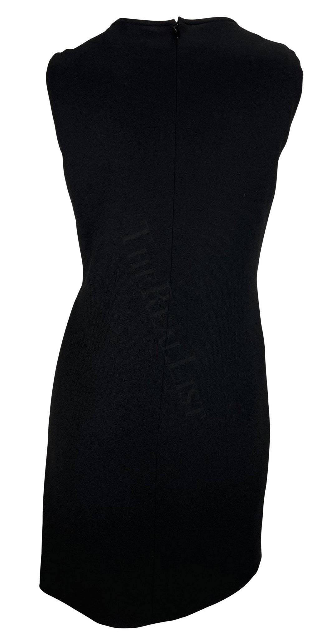 NWT F/W 1997 Gianni Versace Couture Cutout Black Wool Shift Dress - RealList