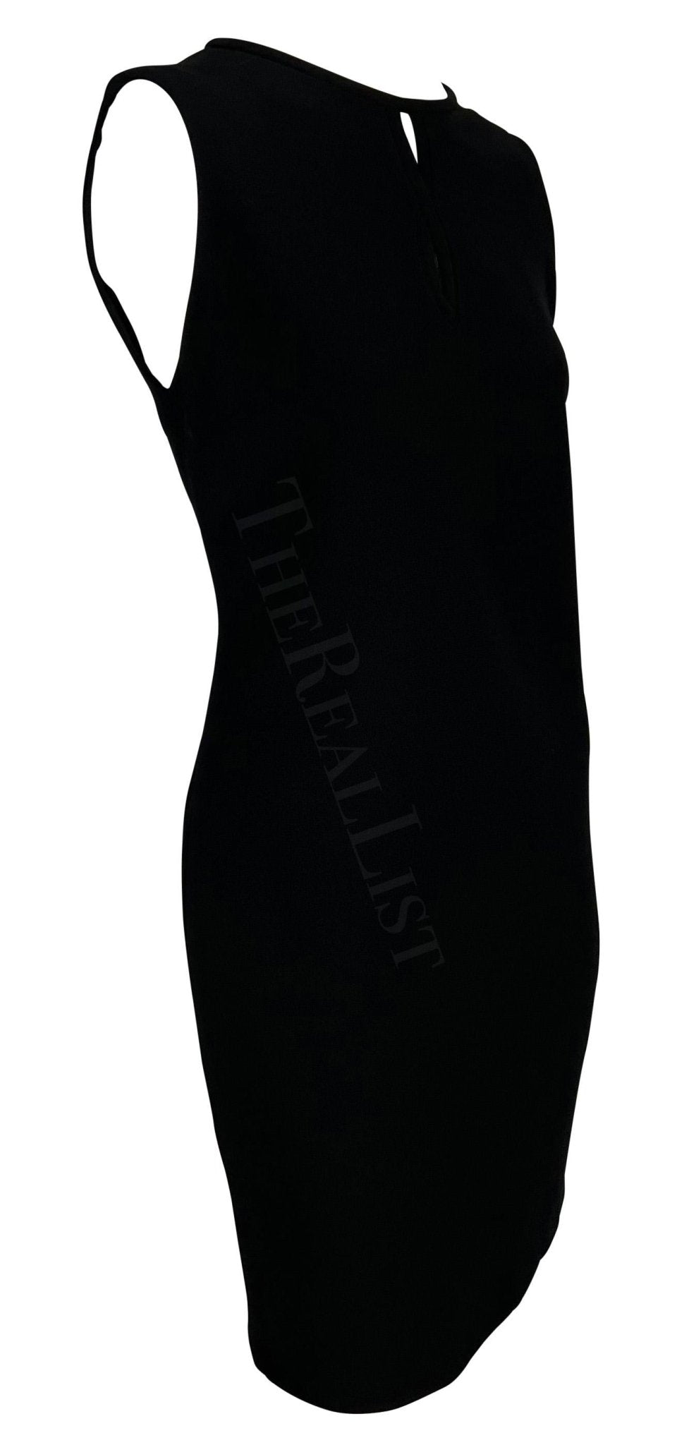 NWT F/W 1997 Gianni Versace Couture Cutout Black Wool Shift Dress - RealList