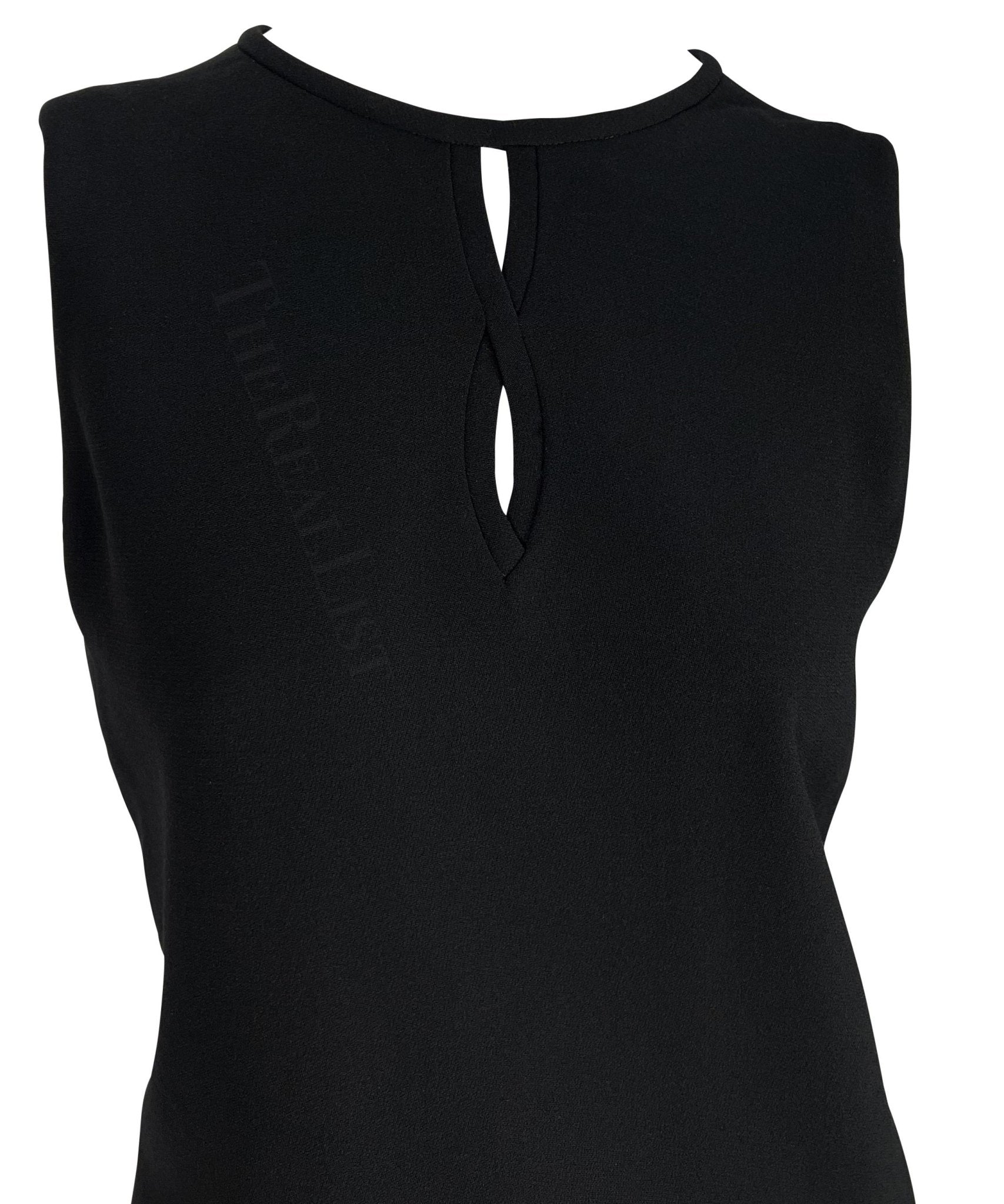 NWT F/W 1997 Gianni Versace Couture Cutout Black Wool Shift Dress - RealList