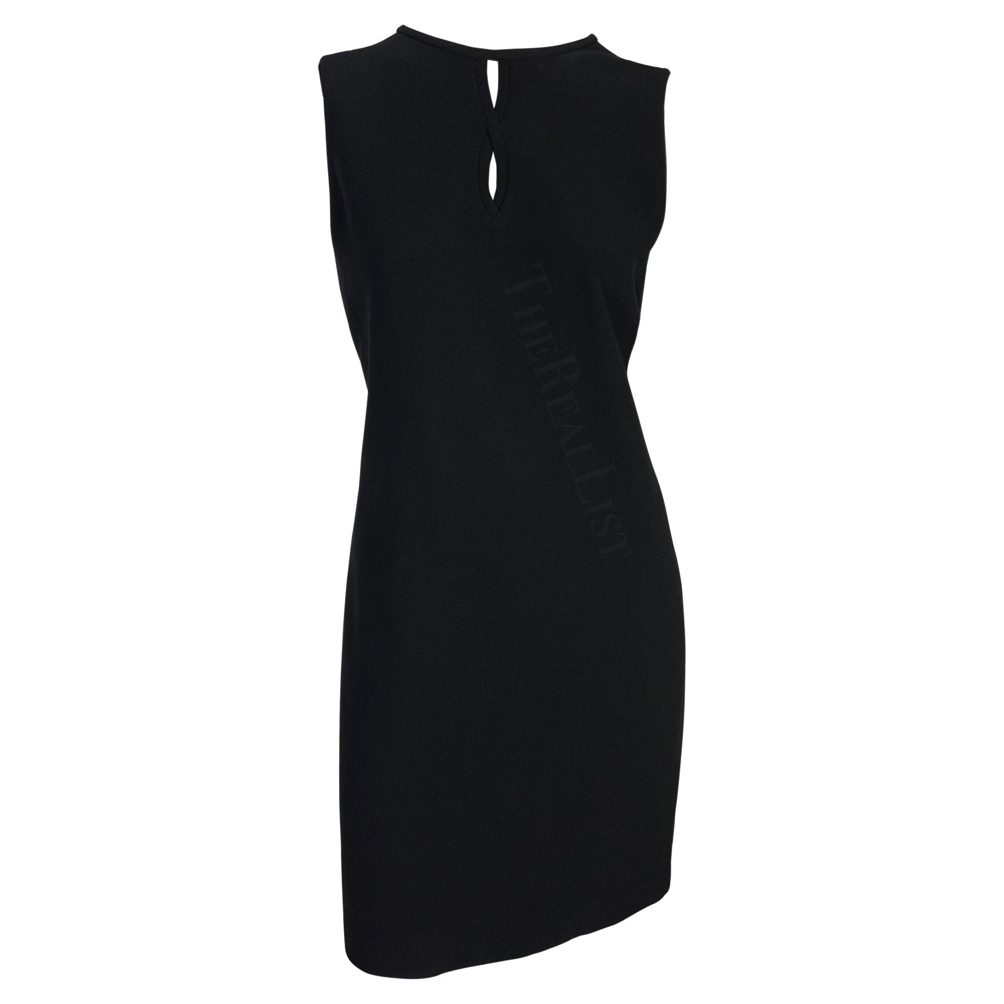 NWT F/W 1997 Gianni Versace Couture Cutout Black Wool Shift Dress - RealList
