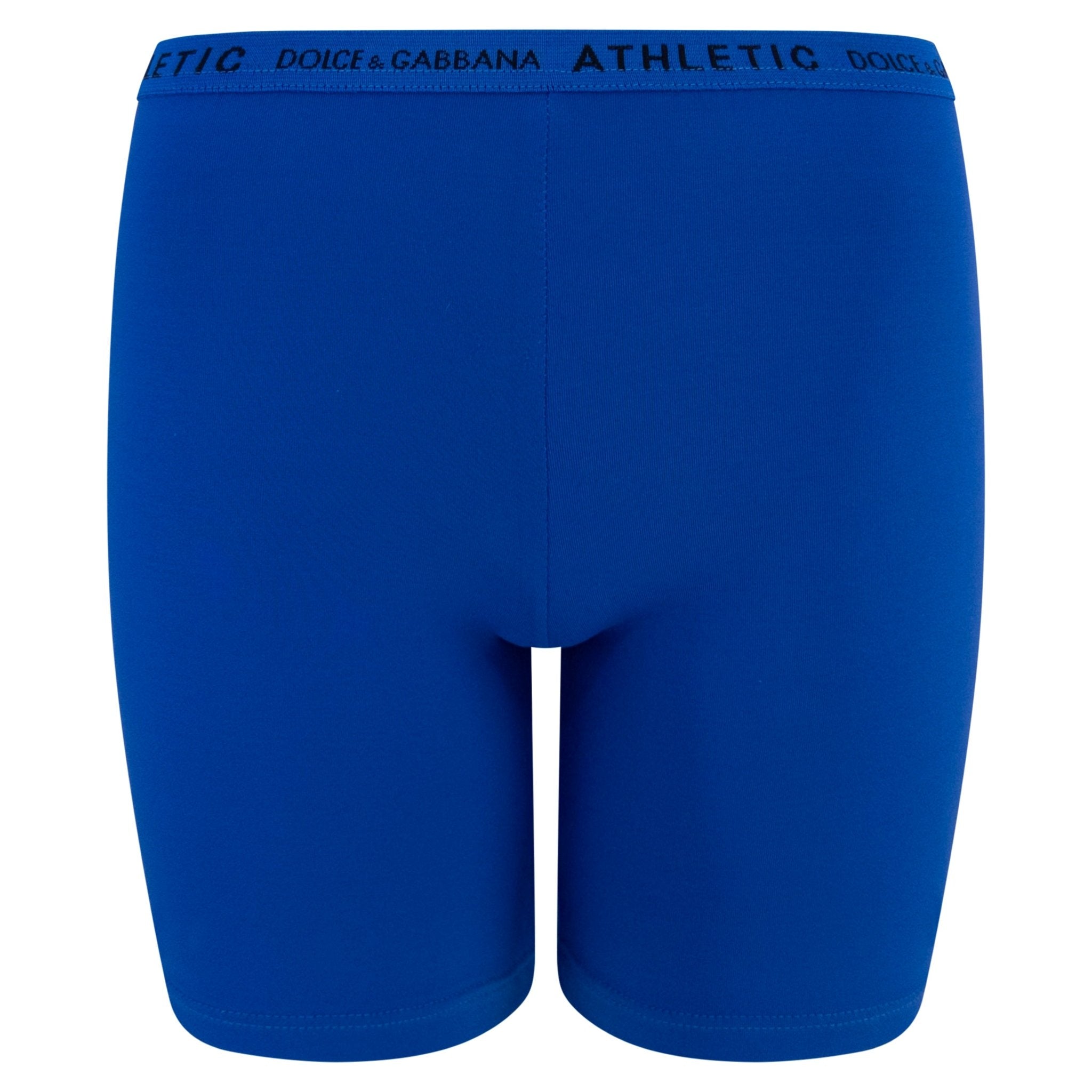 NWT F/W 1998 Dolce & Gabbana Athletic Royal Blue Logo Biker Shorts - RealList