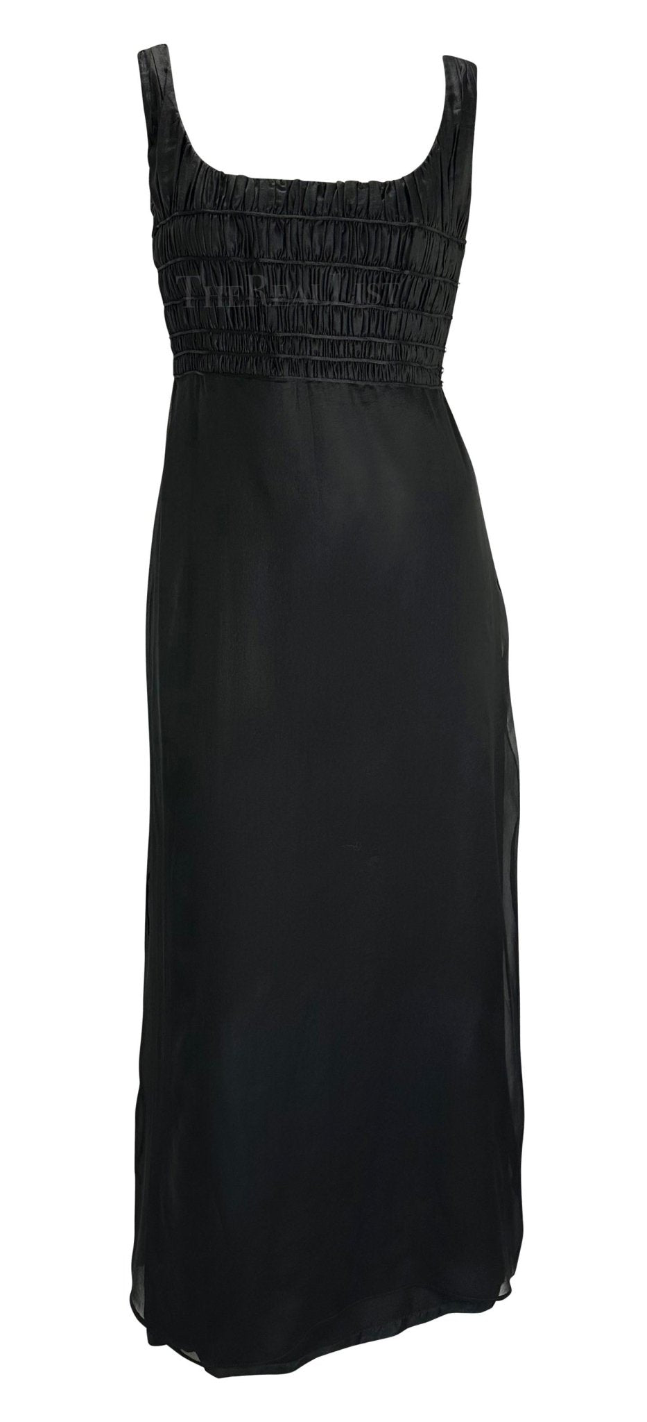 NWT F/W 1998 Gianni Versace by Donatella Black Rhinestone Side Slit Medusa Gown - RealList