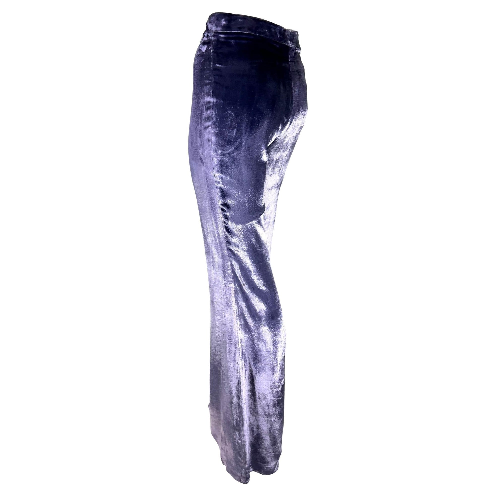 NWT F/W 1999 Gucci by Tom Ford Runway Lavender Velvet Flare Pants - RealList