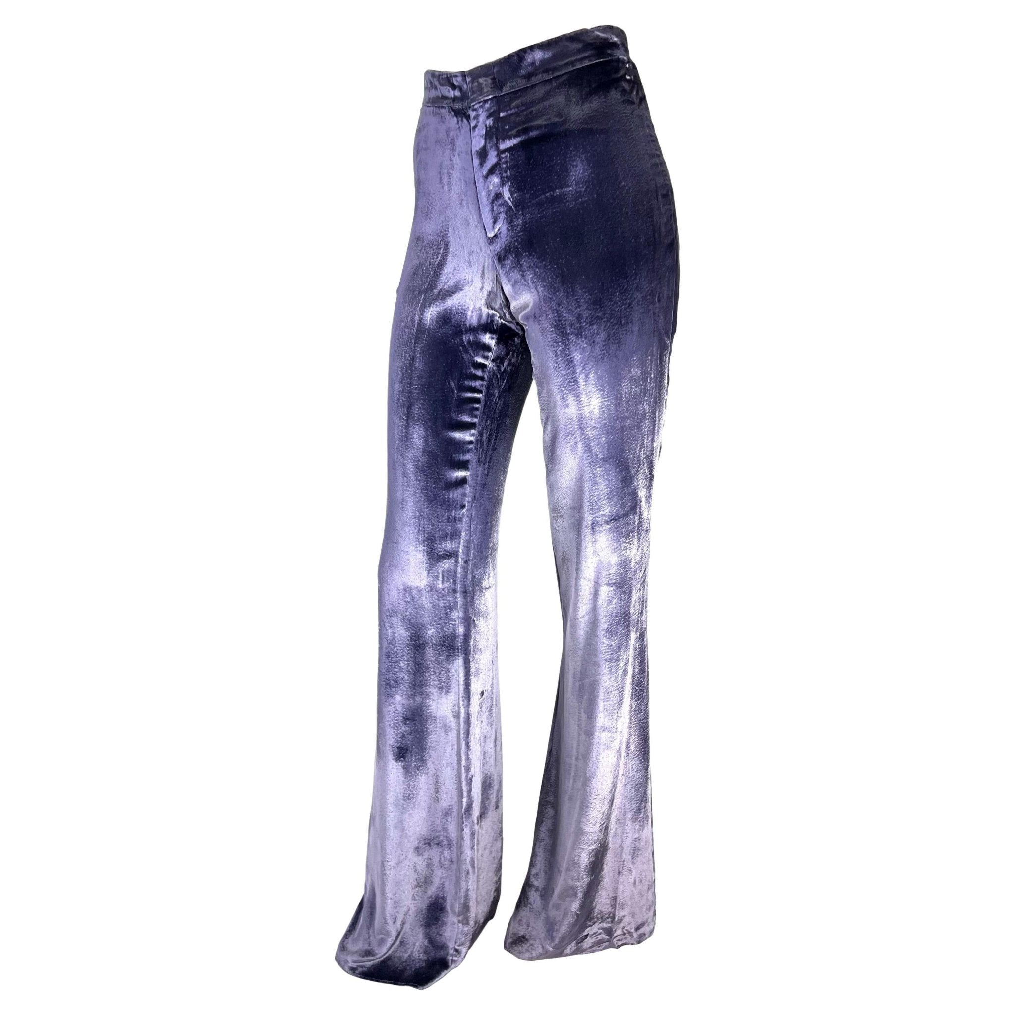NWT F/W 1999 Gucci by Tom Ford Runway Lavender Velvet Flare Pants - RealList