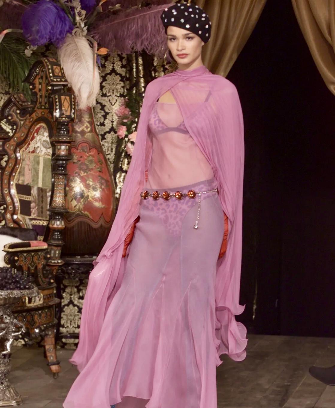 NWT F/W 2000 Dolce & Gabbana Sheer Purple Rose Print Mesh Underwear Lingerie - RealList