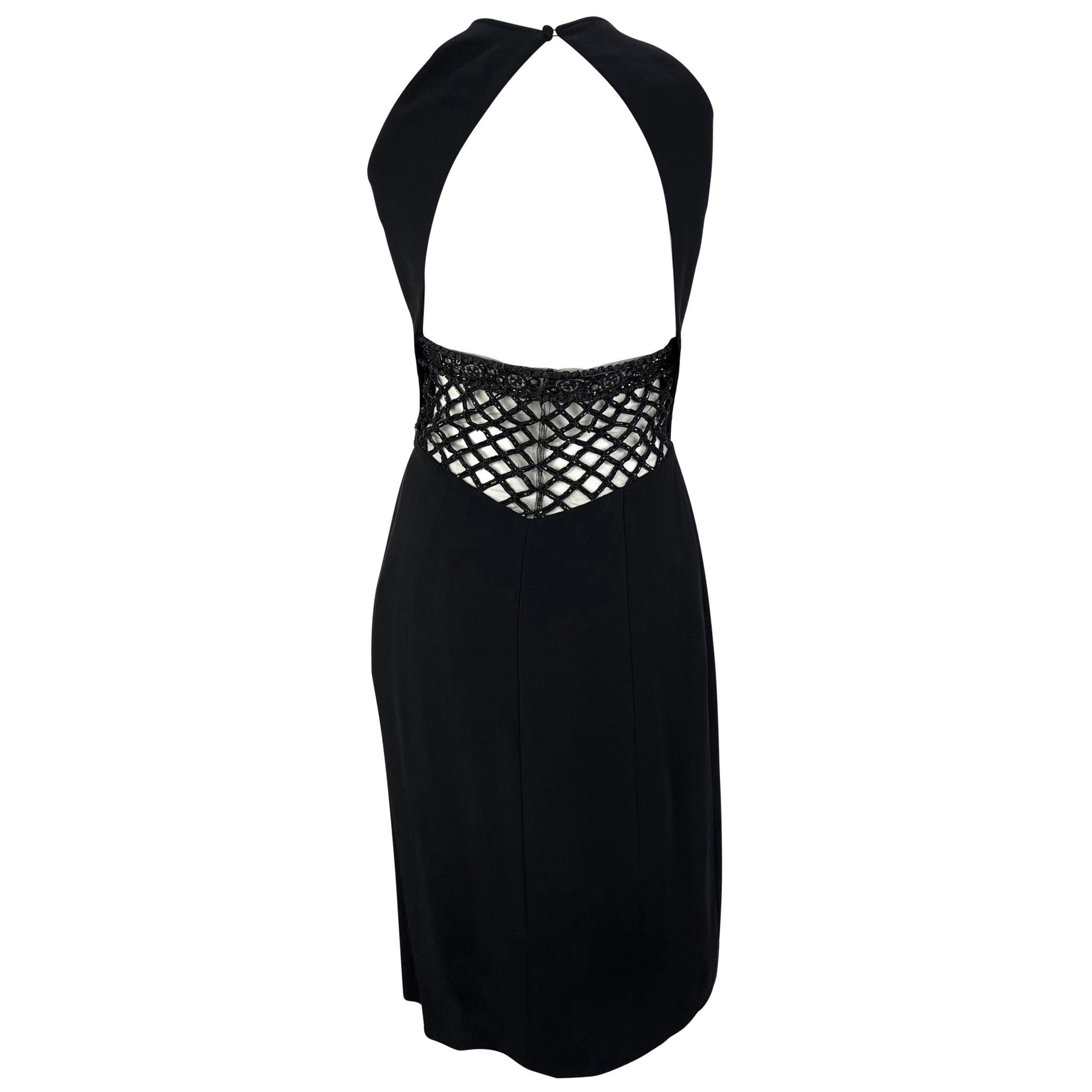 NWT F/W 2001 Valentino Garavani Ad Black Beaded Backless Mini Dress - RealList