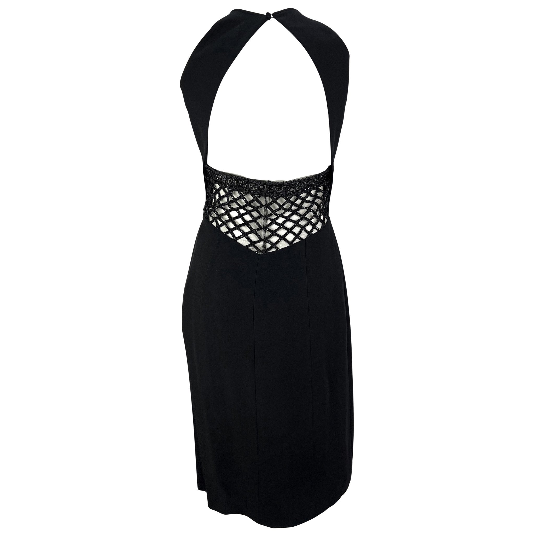 NWT F/W 2001 Valentino Garavani Ad Black Beaded Backless Mini Dress - RealList