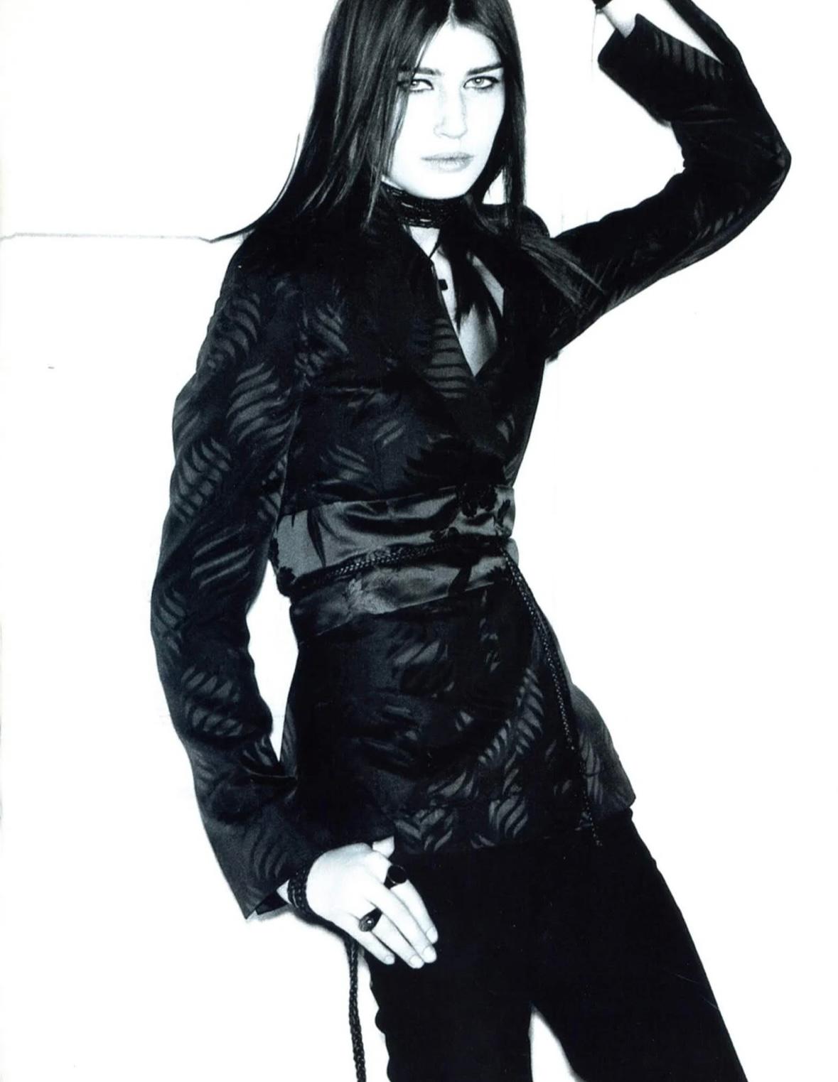 NWT F/W 2002 Gucci by Tom Ford Runway Ad Dark Purple Japanese Motif Blazer - RealList