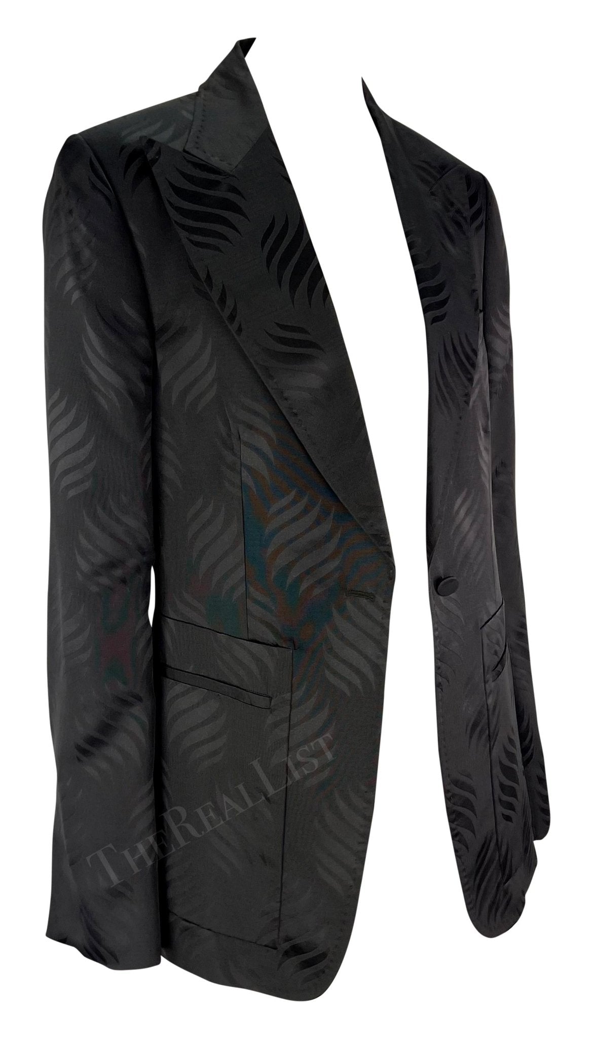 NWT F/W 2002 Gucci by Tom Ford Runway Ad Dark Purple Japanese Motif Blazer - RealList