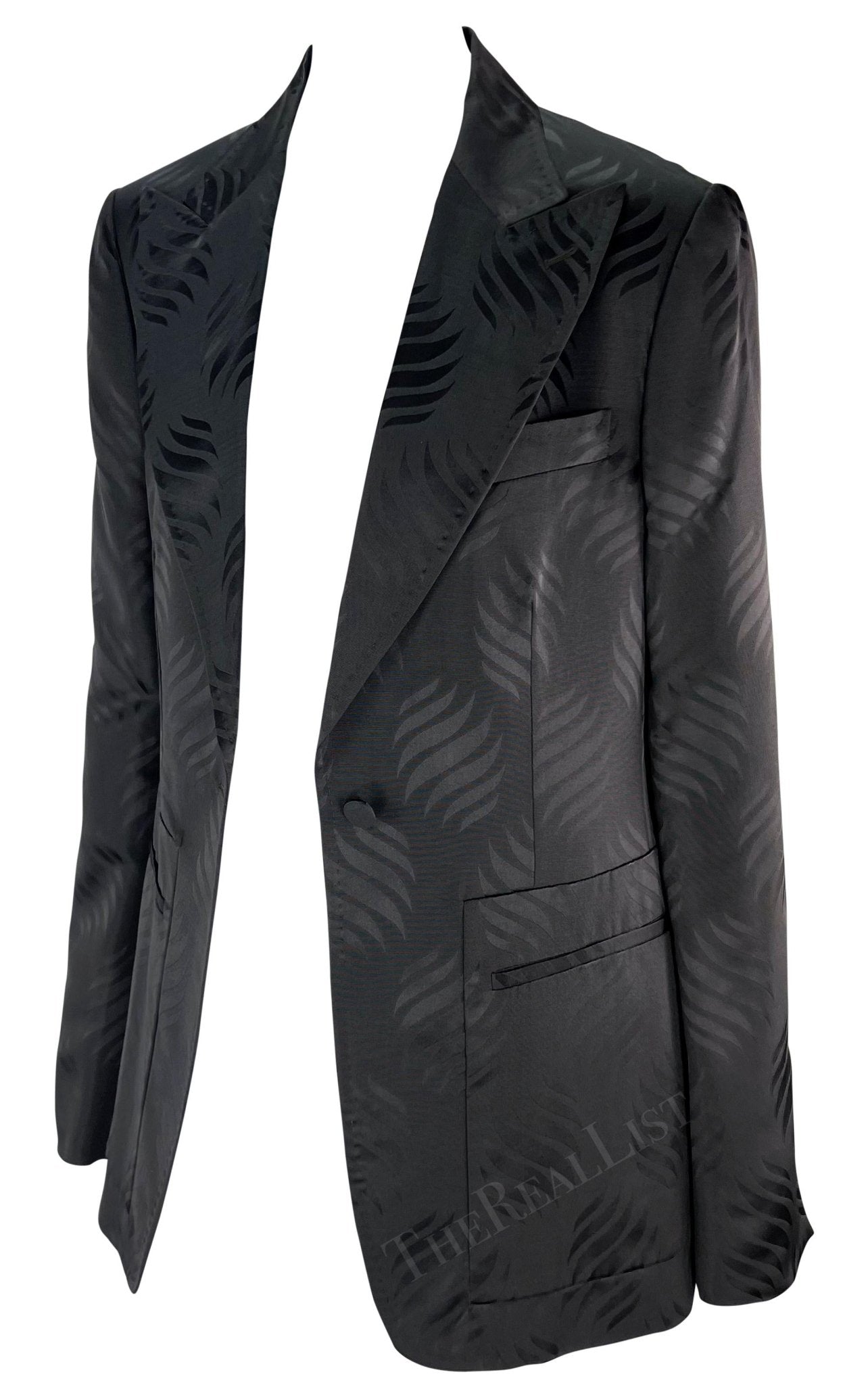 NWT F/W 2002 Gucci by Tom Ford Runway Ad Dark Purple Japanese Motif Blazer - RealList