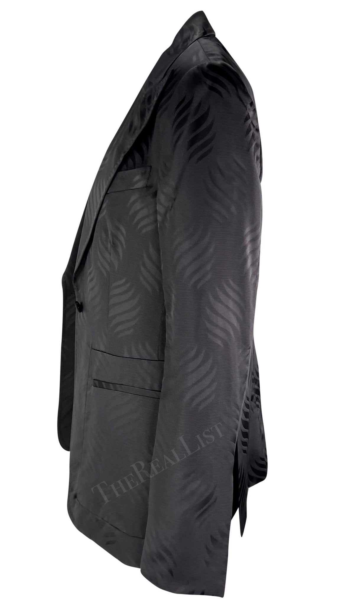 NWT F/W 2002 Gucci by Tom Ford Runway Ad Dark Purple Japanese Motif Blazer - RealList