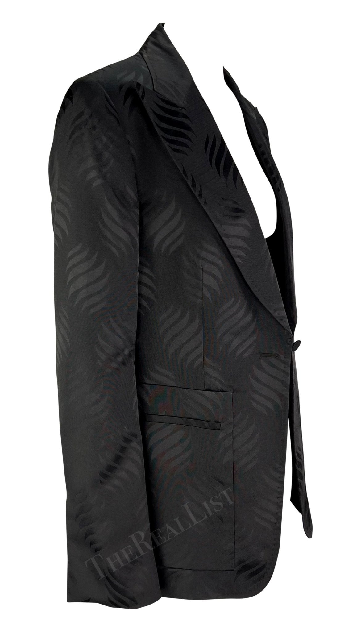 NWT F/W 2002 Gucci by Tom Ford Runway Ad Dark Purple Japanese Motif Blazer - RealList