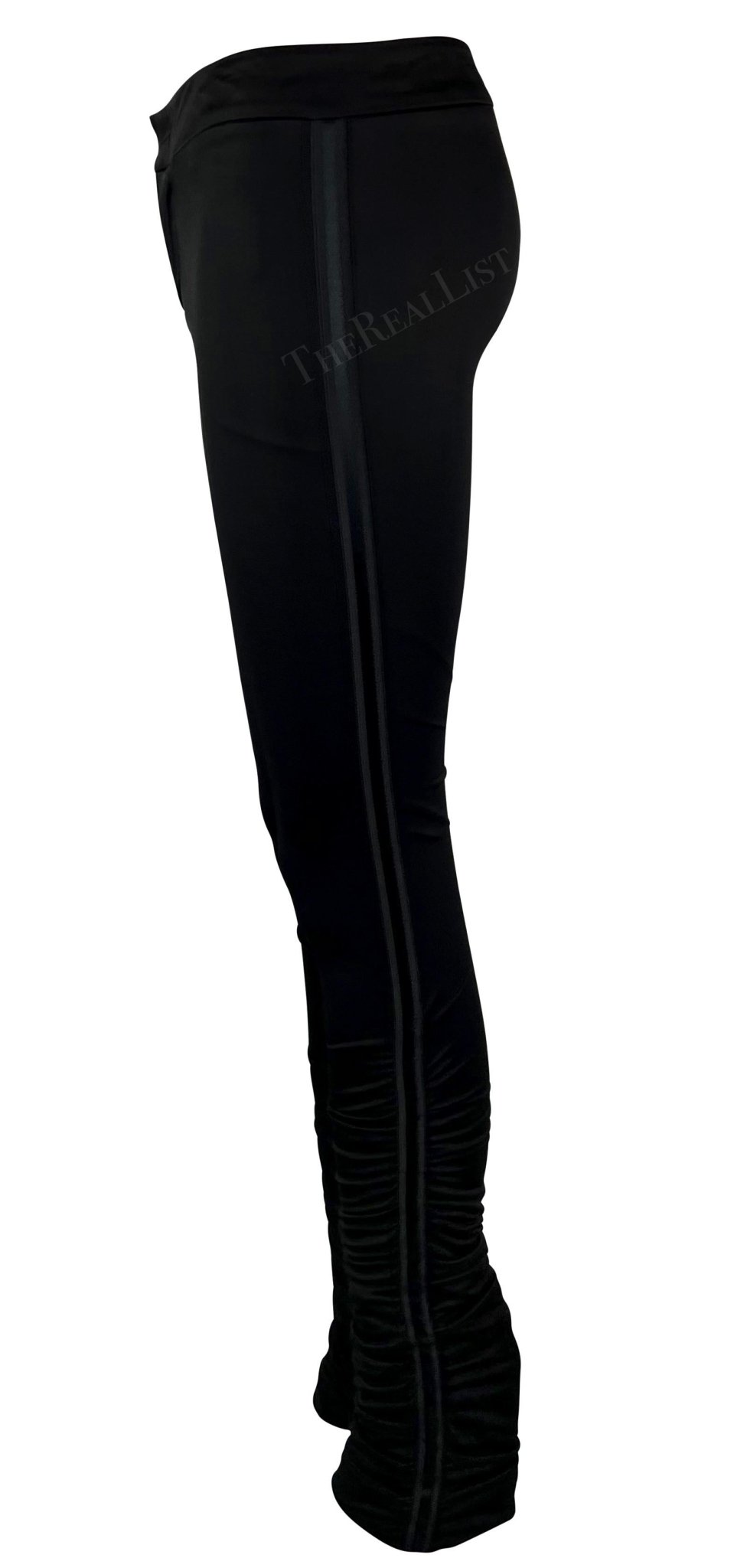 NWT F/W 2004 Gucci by Tom Ford Black Ruched Ribbon Trimmed Pants - RealList