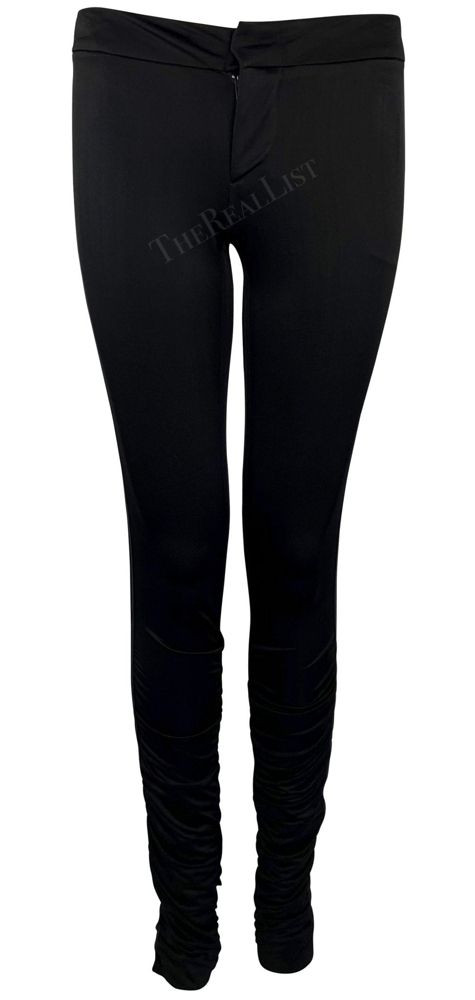 NWT F/W 2004 Gucci by Tom Ford Black Ruched Ribbon Trimmed Pants - RealList