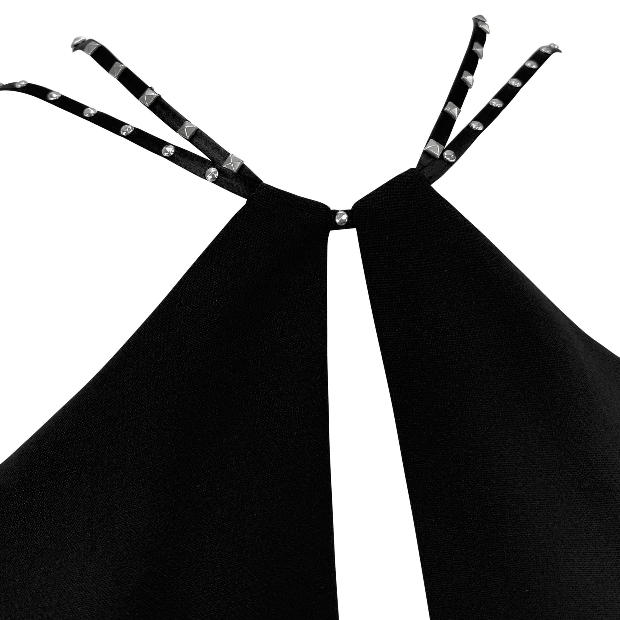 NWT F/W 2004 Versace by Donatella Runway Studded Black Wool Pencil Dress - RealList