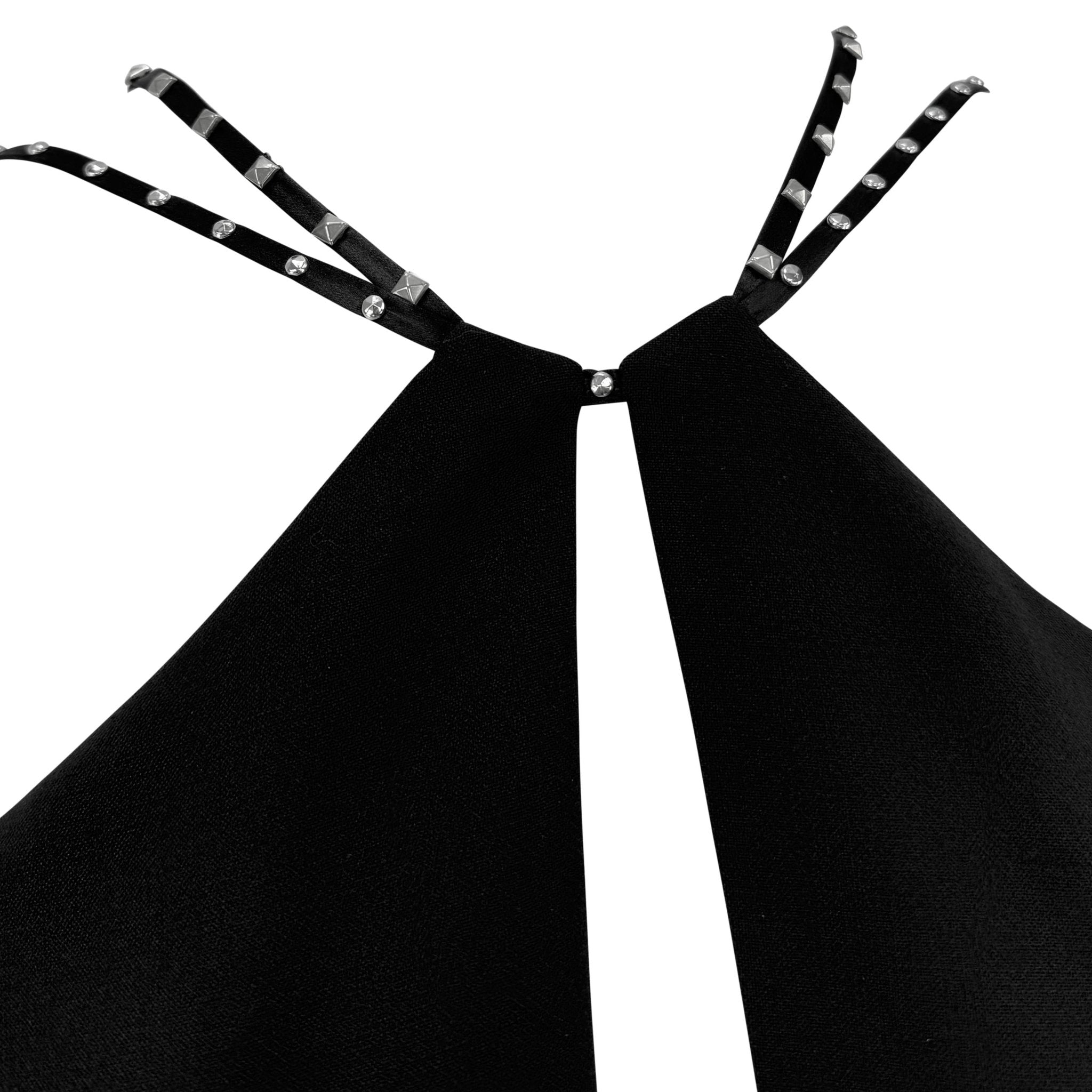 NWT F/W 2004 Versace by Donatella Runway Studded Black Wool Pencil Dress - RealList