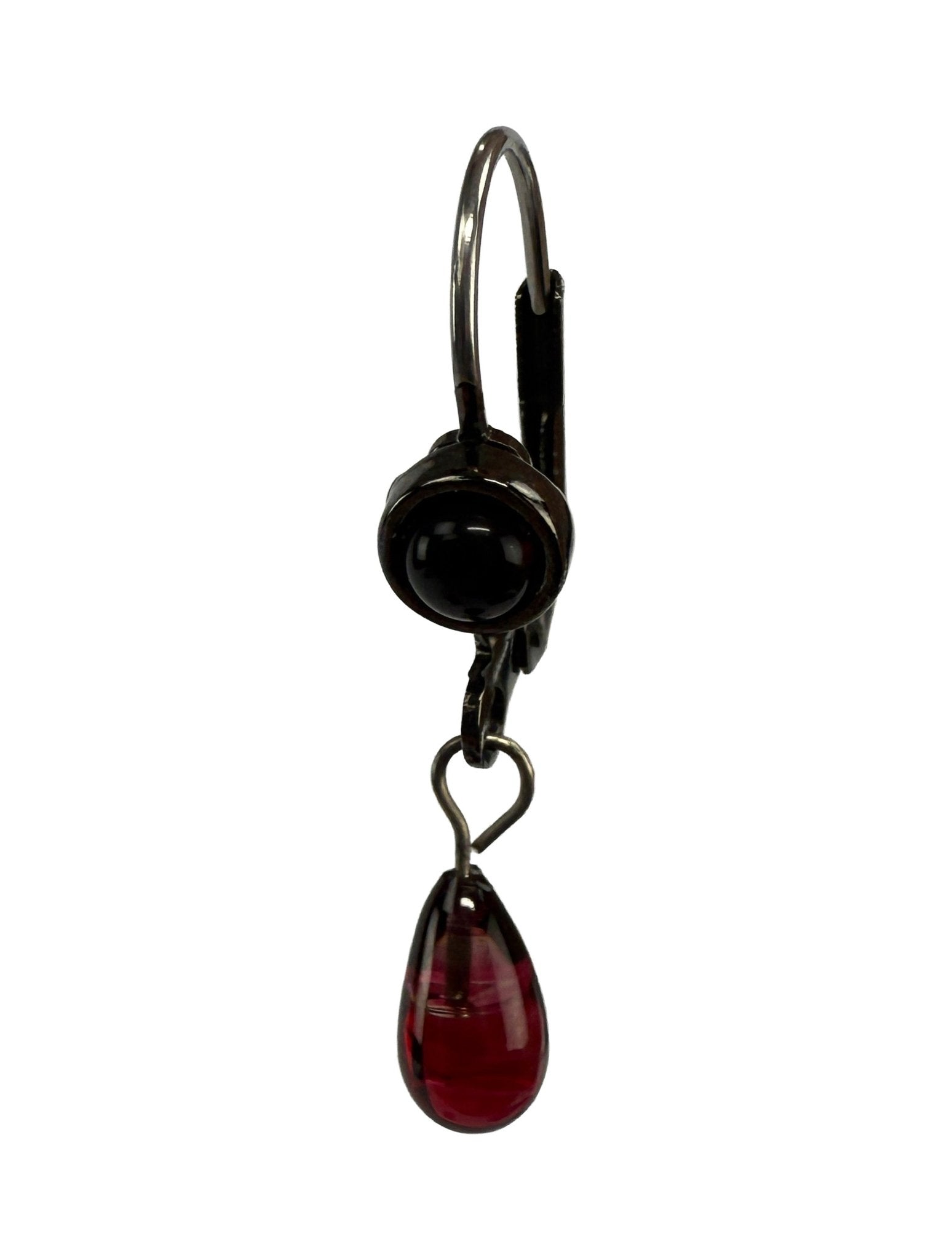 NWT Late 1990s Christian Dior by John Galliano Deep Red Pendant Earrings with Necklace - RealList