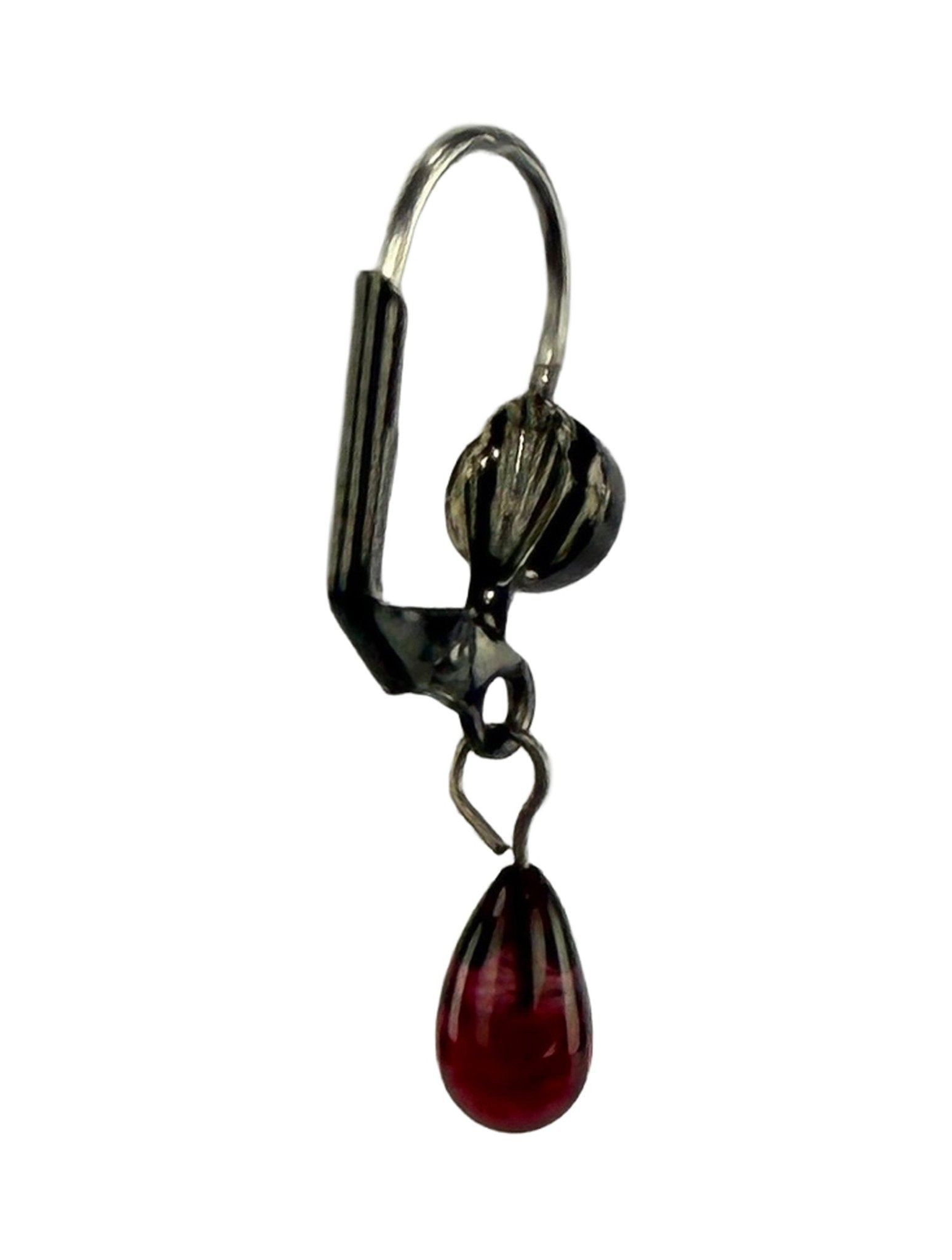 NWT Late 1990s Christian Dior by John Galliano Deep Red Pendant Earrings with Necklace - RealList