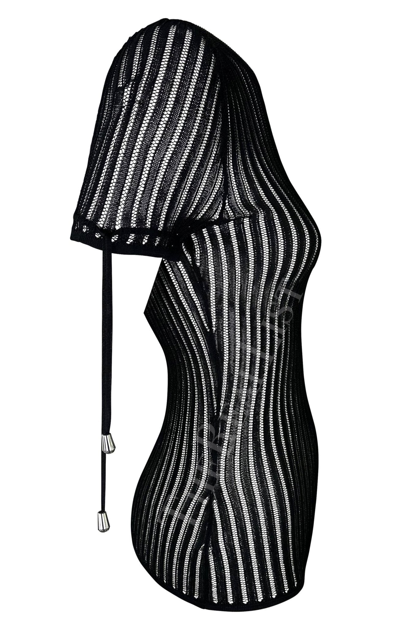 NWT Mid 2000s Versace by Donatella Black Knit Sheer Shirt - RealList