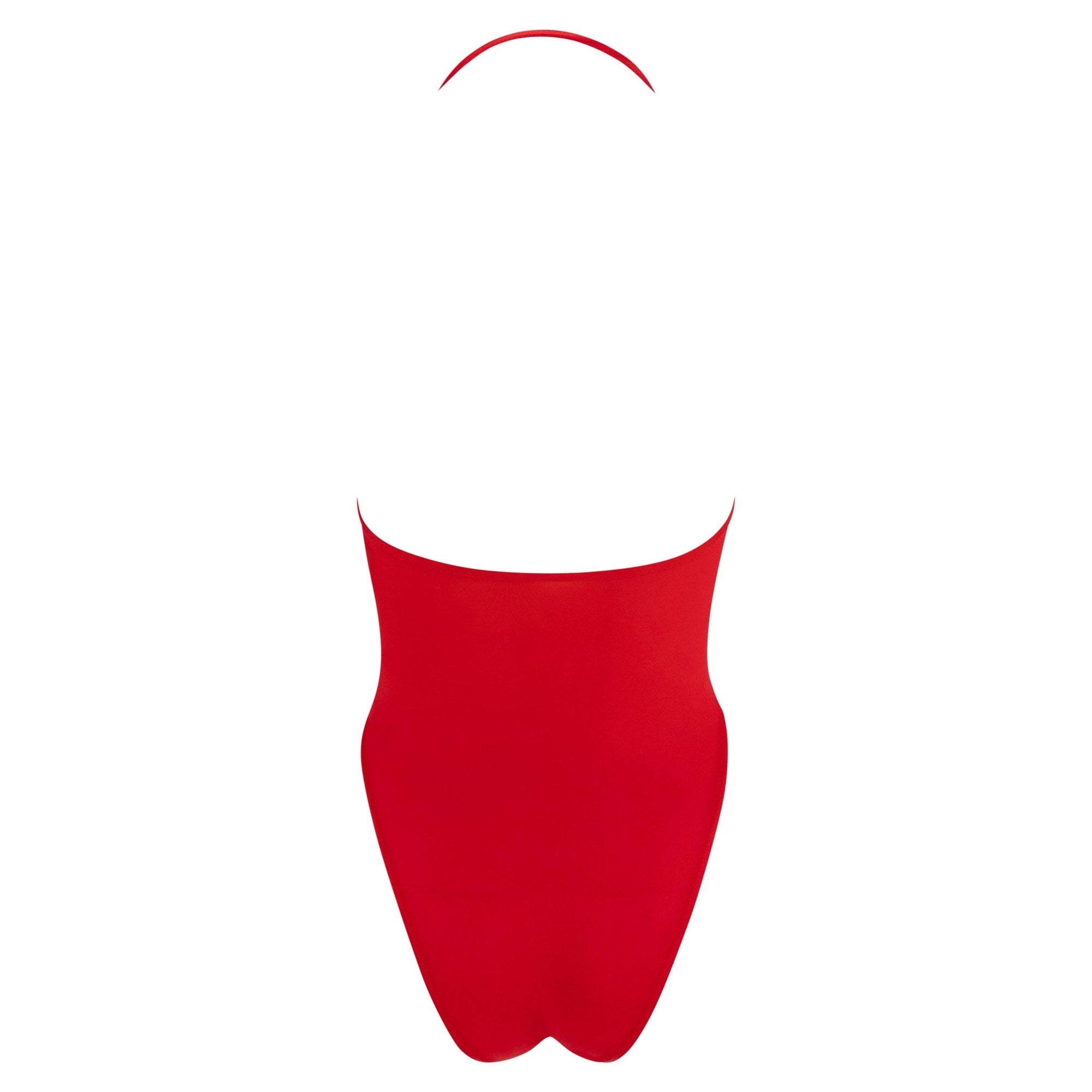 NWT S/S 1991 Gianni Versace Red High - Cut Peaked Neckline One - Piece Swimsuit - RealList
