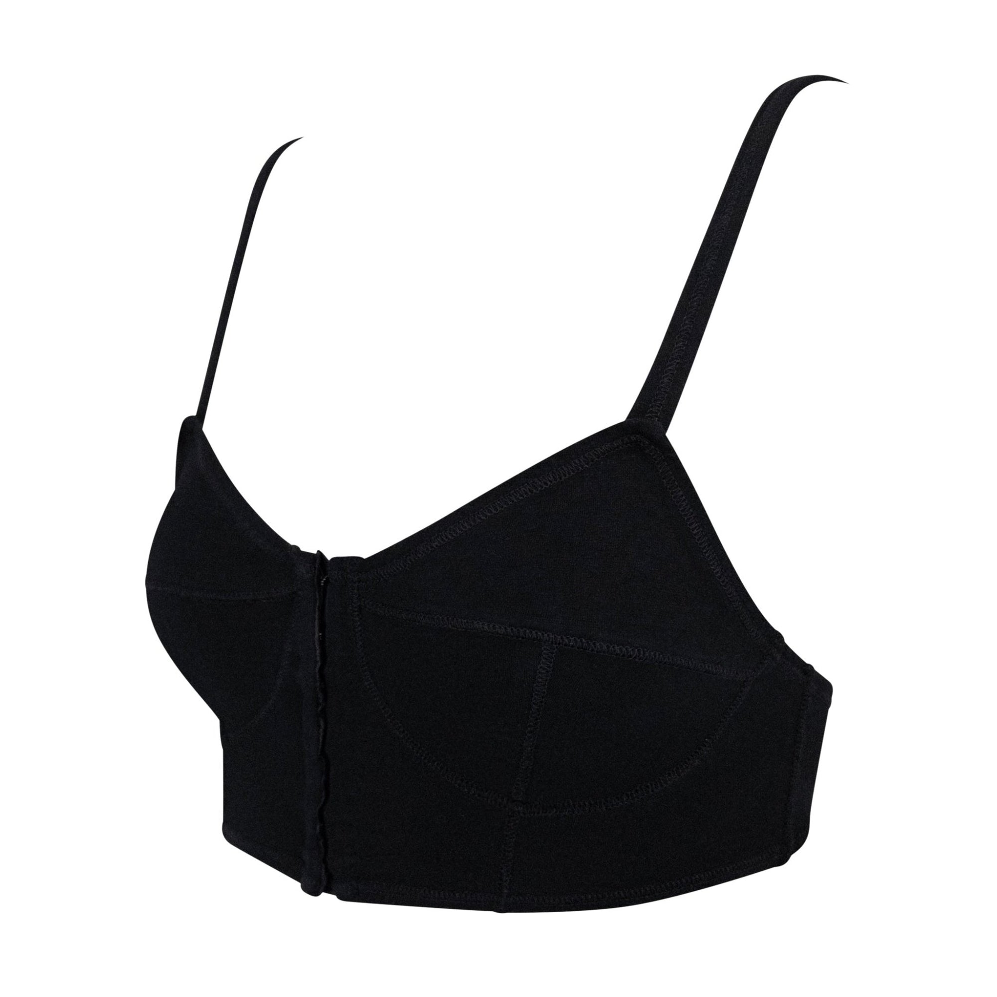NWT S/S 1995 Dolce & Gabbana Black Stretch Cotton Bralette Lingerie Crop Top - RealList