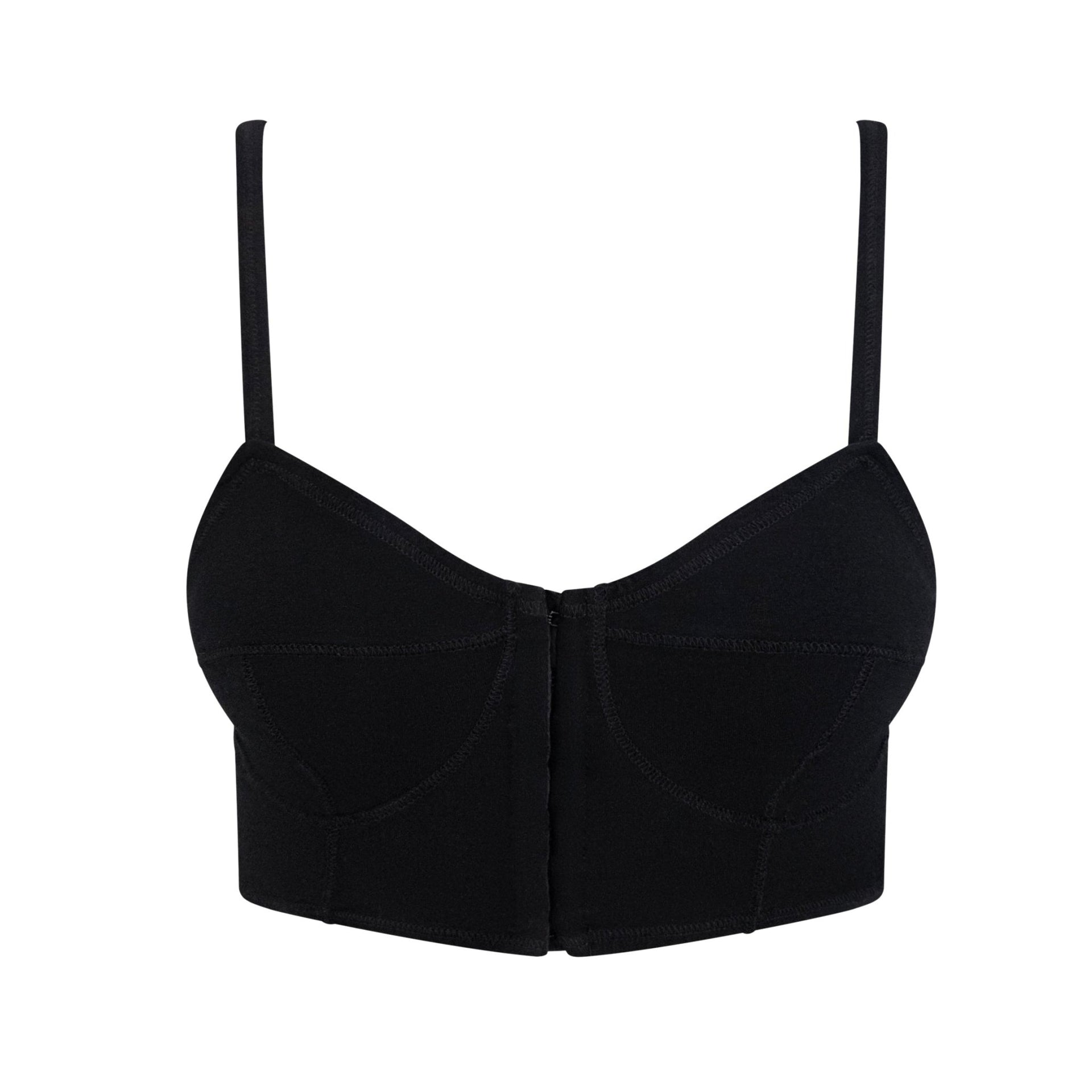 NWT S/S 1995 Dolce & Gabbana Black Stretch Cotton Bralette Lingerie Crop Top - RealList