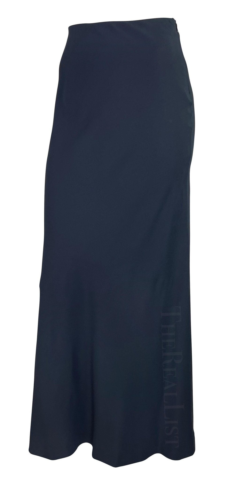 NWT S/S 1996 Gucci by Tom Ford Navy Bodycon Stretch Maxi Skirt - RealList