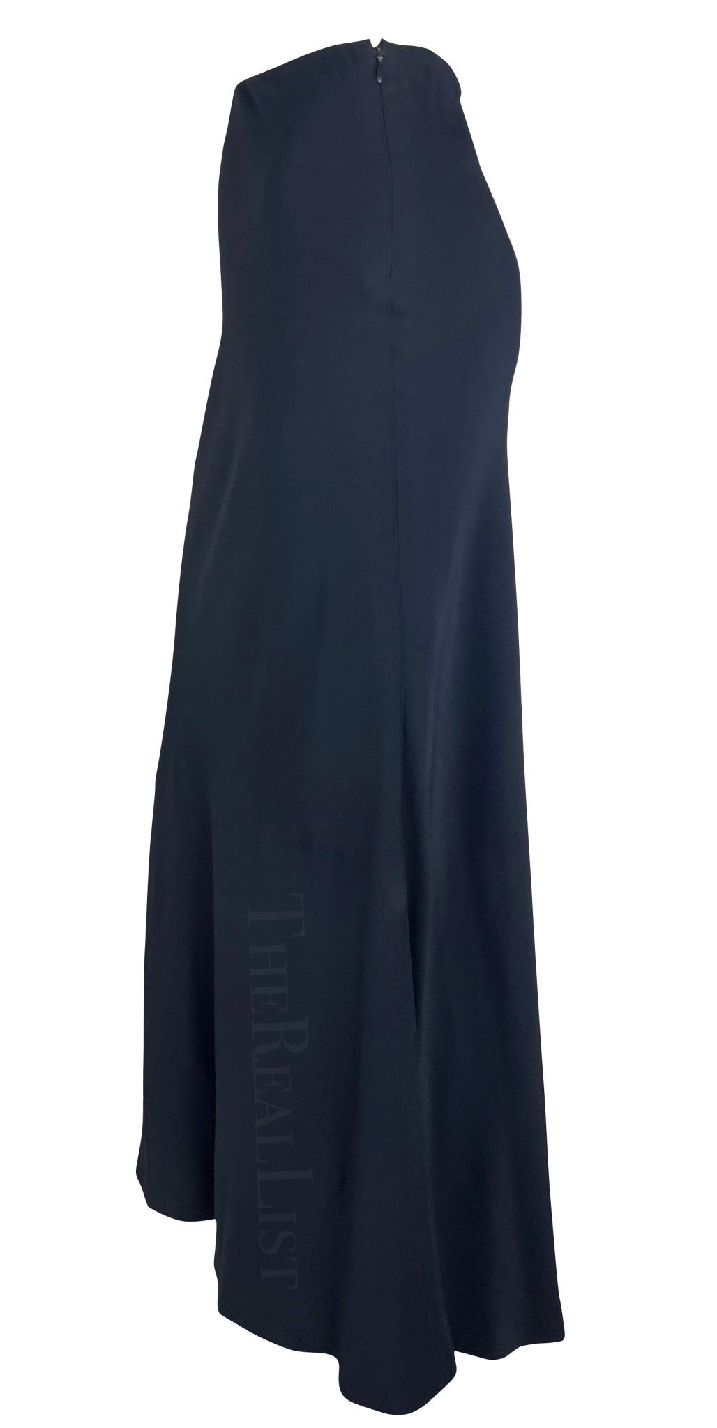 NWT S/S 1996 Gucci by Tom Ford Navy Bodycon Stretch Maxi Skirt - RealList