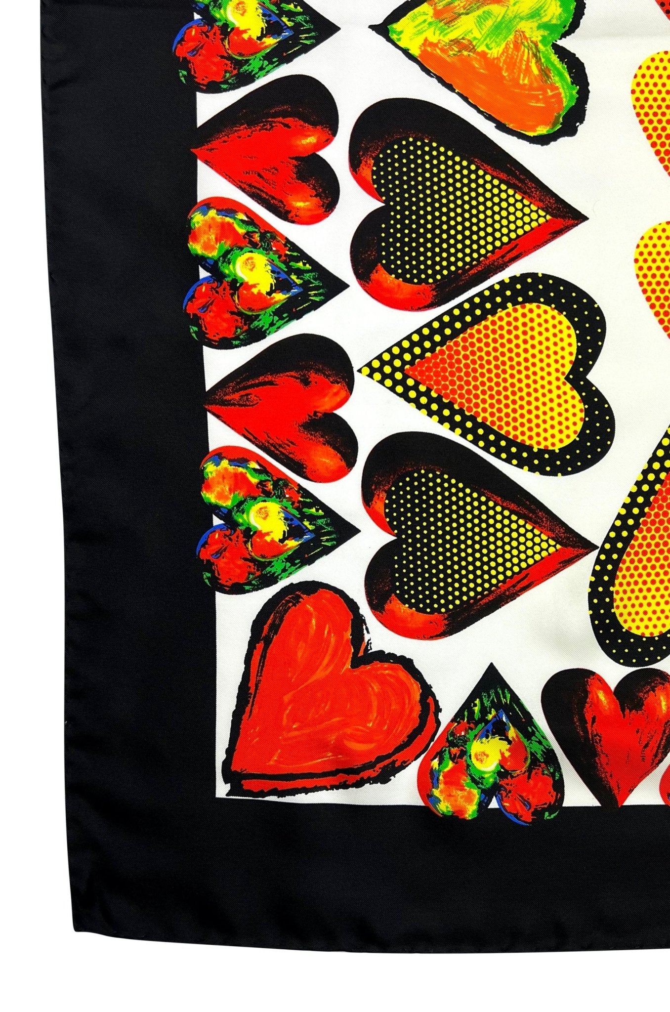 NWT S/S 1997 Gianni Versace Abstract Red White Heart Print Square Silk Scarf - RealList