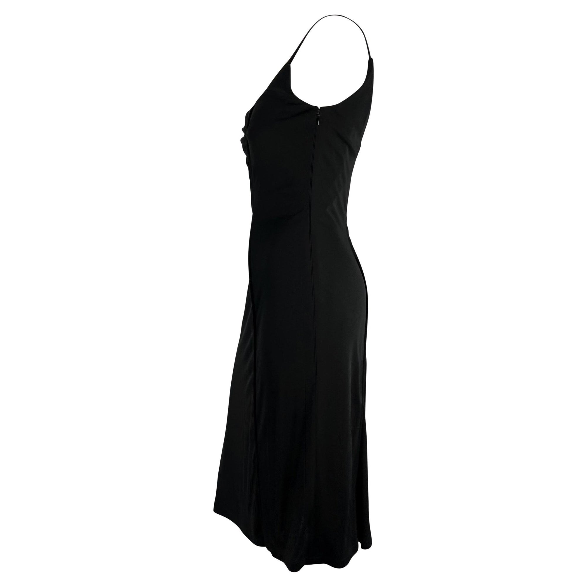 NWT S/S 1998 Gianni Versace by Donatella Asymmetric Black Corseted Dress - RealList