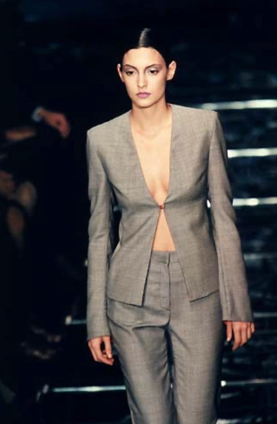 NWT S/S 1998 Gianni Versace by Donatella Houndstooth Tunic Suit Green Lining - RealList