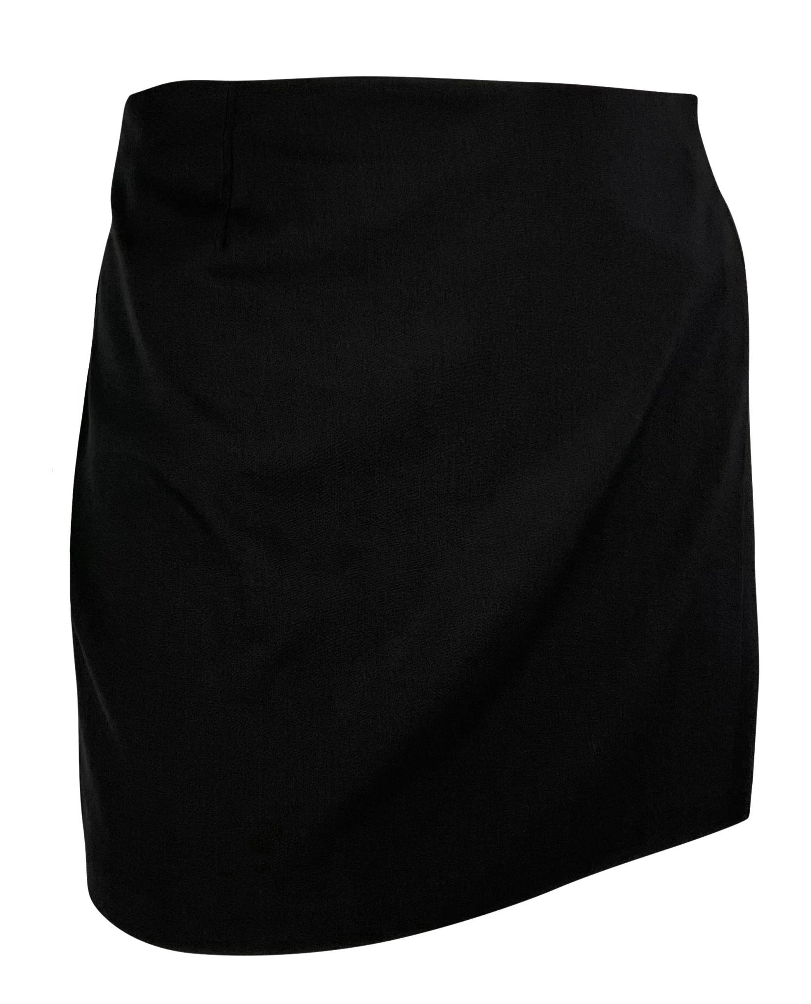 NWT S/S 1998 Gucci by Tom Ford Prototype Black Wrap Stretch Wool Mini Skirt - RealList