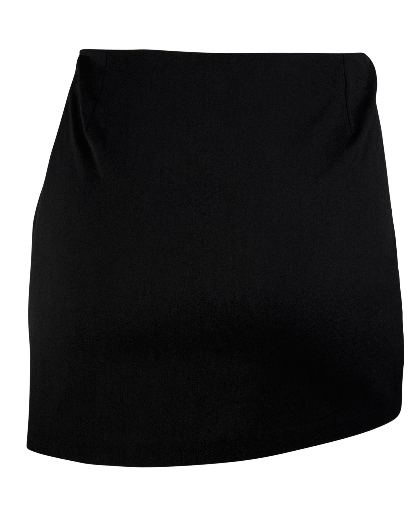 NWT S/S 1998 Gucci by Tom Ford Prototype Black Wrap Stretch Wool Mini Skirt - RealList
