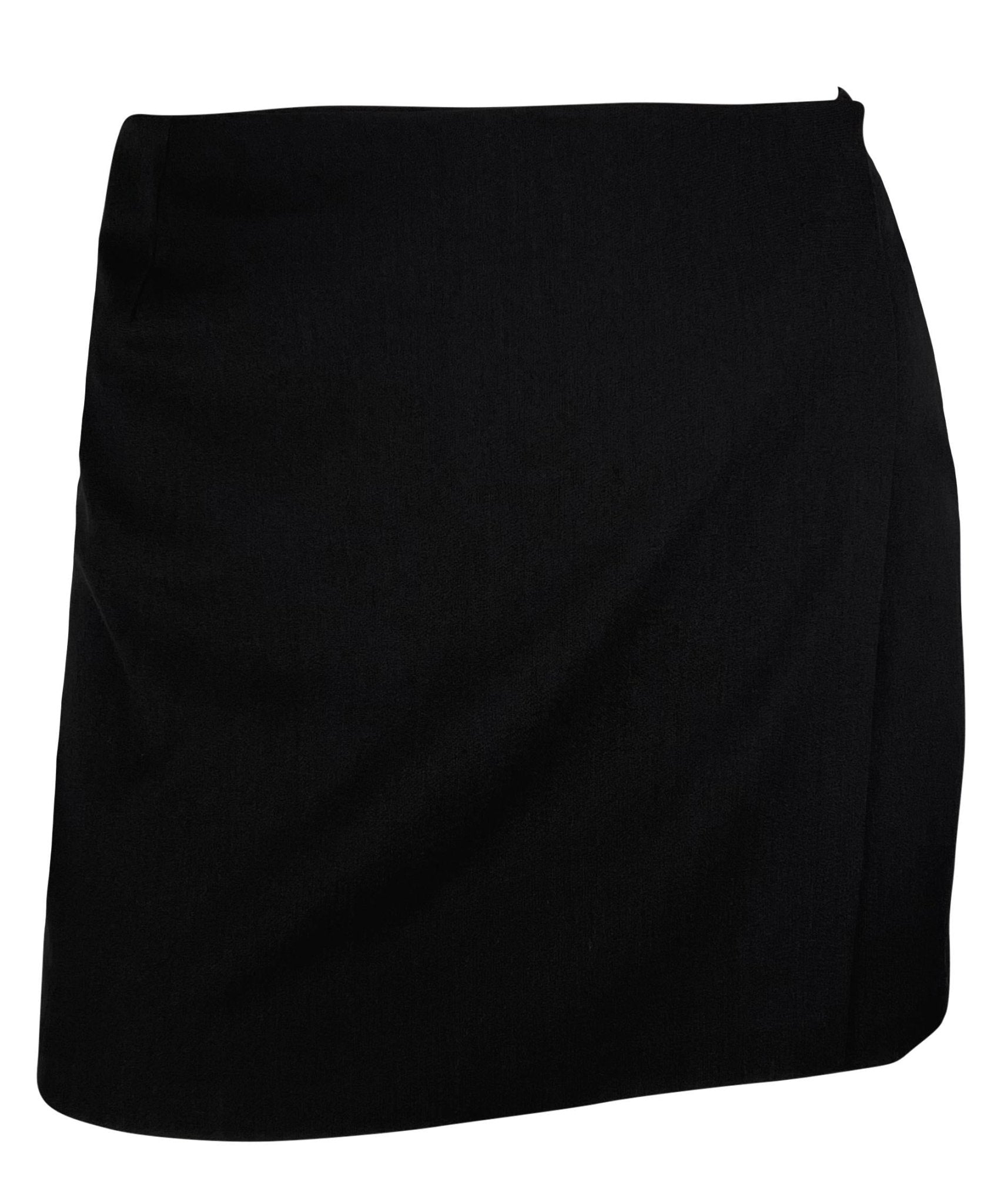 NWT S/S 1998 Gucci by Tom Ford Prototype Black Wrap Stretch Wool Mini Skirt - RealList