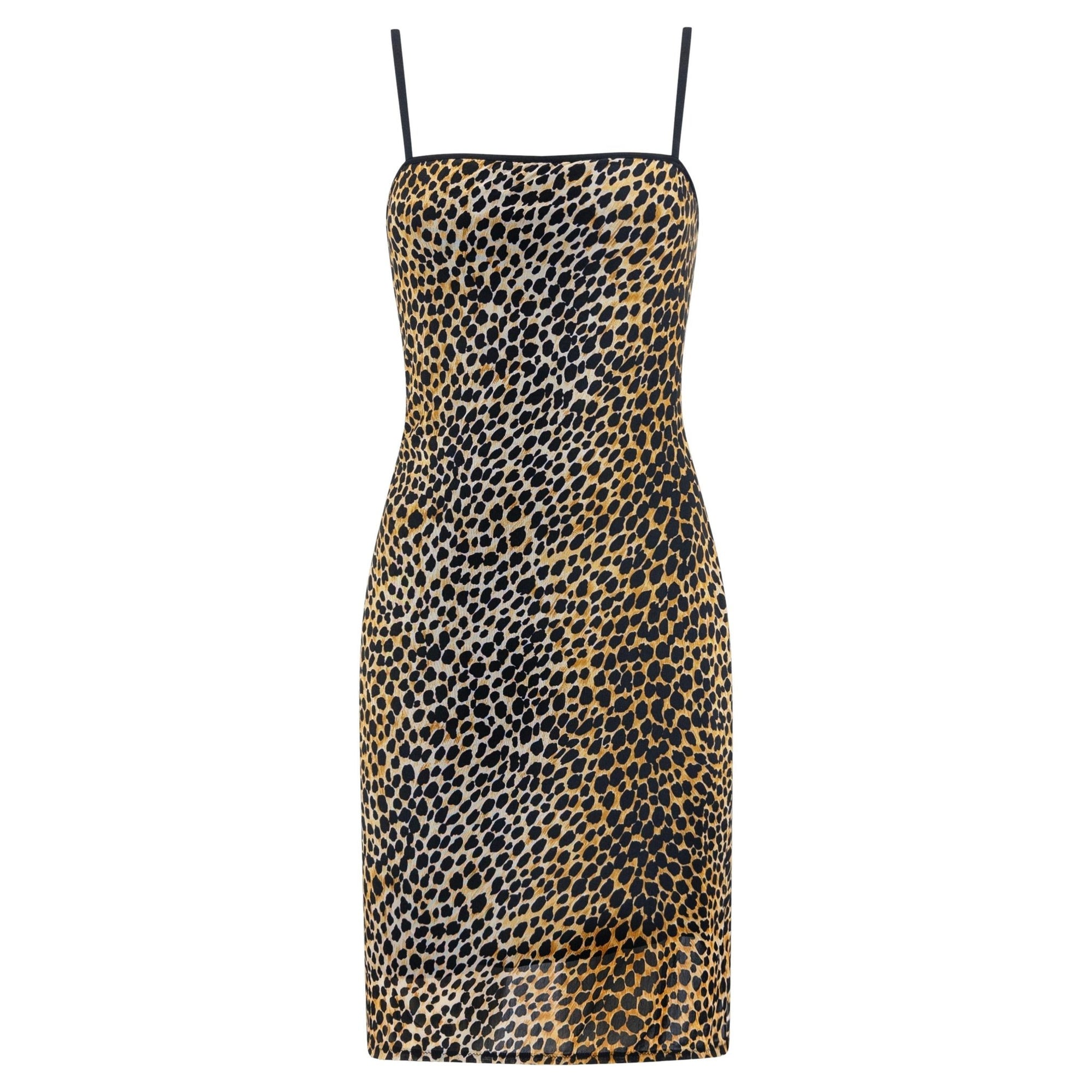 NWT S/S 1999 Dolce & Gabbana Cheetah Print Mesh Overlay Bodycon Mini Beach Dress - RealList