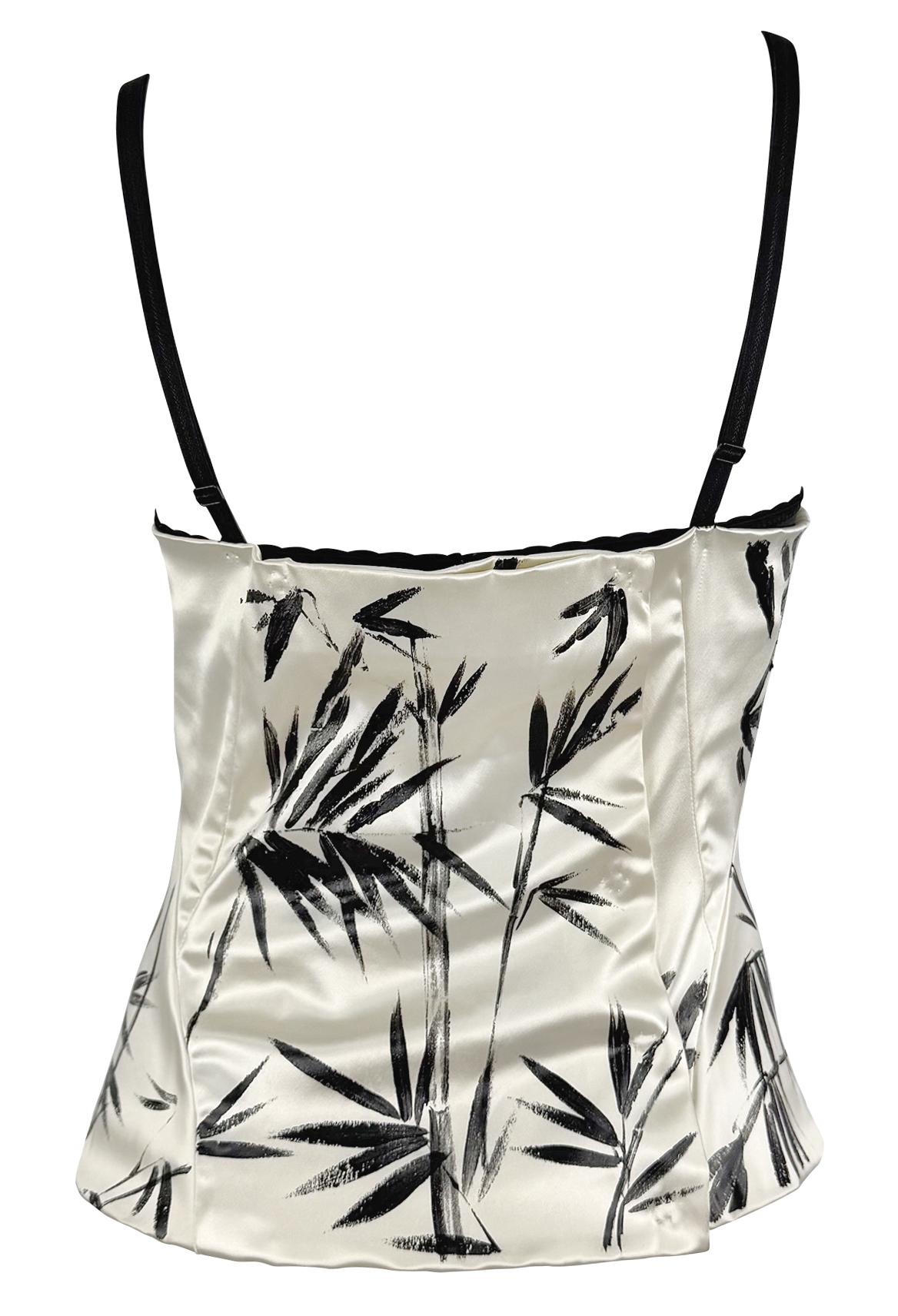 NWT S/S 1999 Dolce & Gabbana Hand - Painted White Satin Wrap Bustier Bralette Top - RealList
