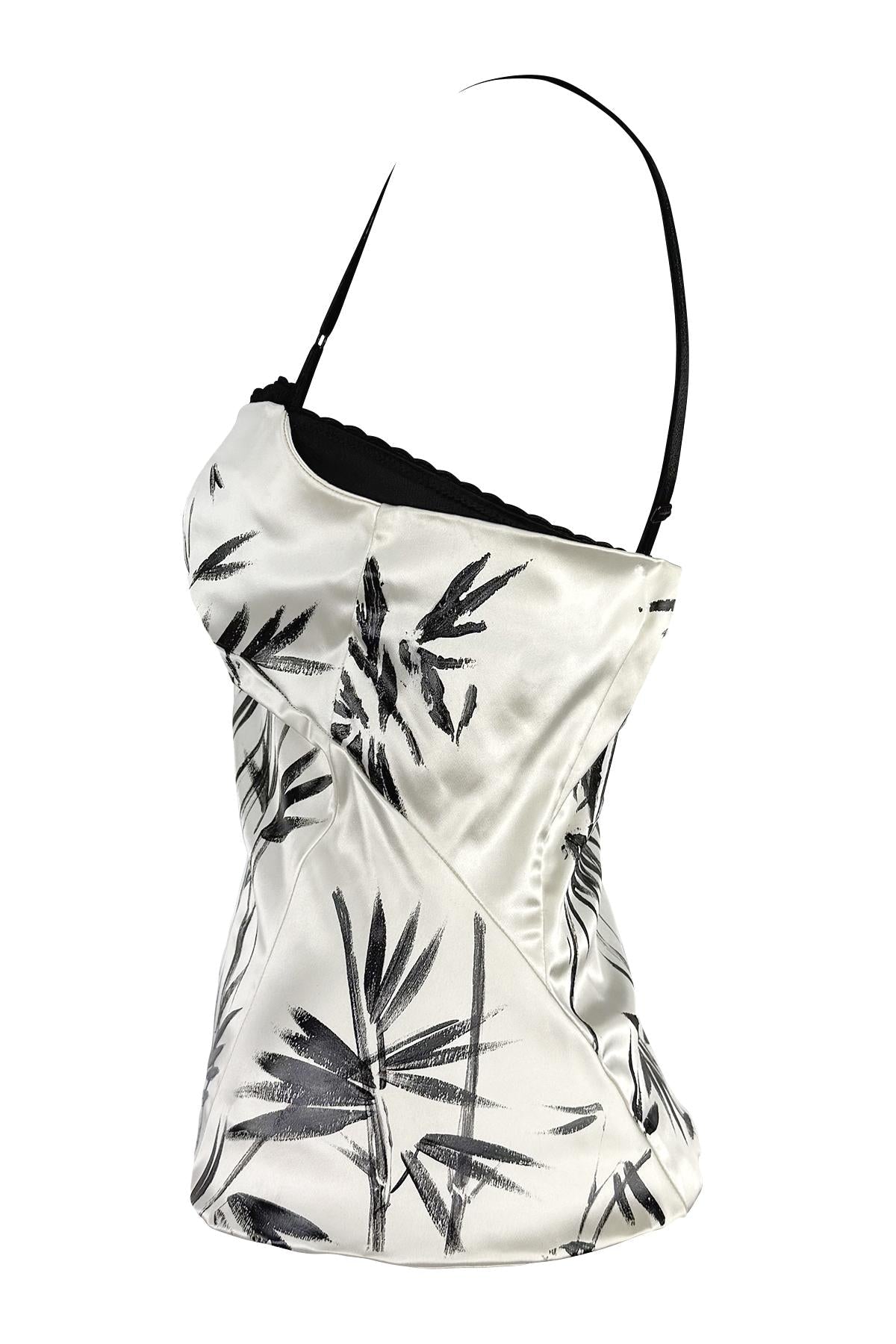 NWT S/S 1999 Dolce & Gabbana Hand - Painted White Satin Wrap Bustier Bralette Top - RealList